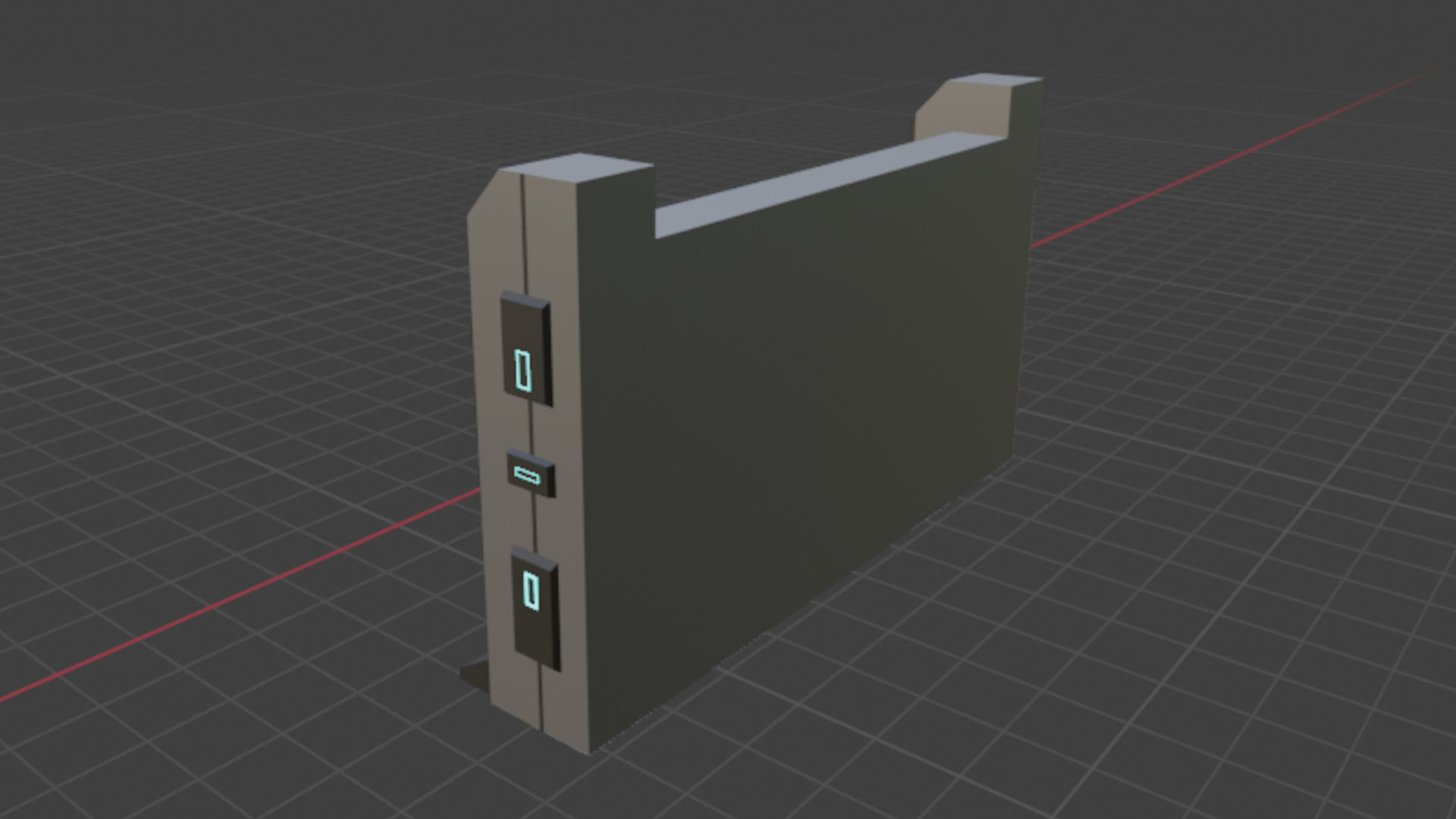 Sci Fi Wall - Game Ready Low-poly 3D model_4