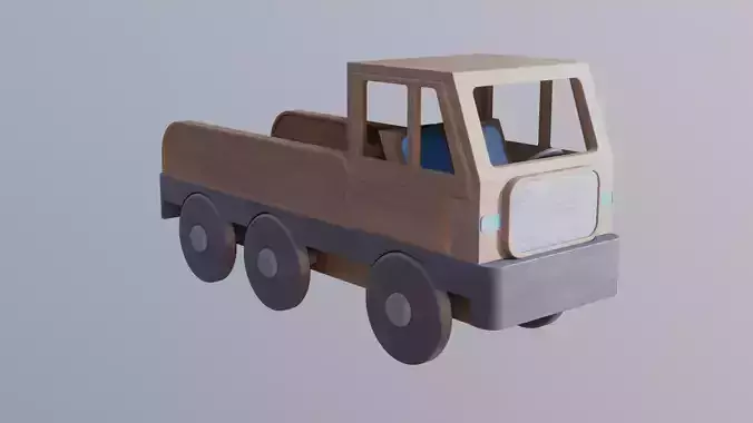 WOODEN TOY TRUCK - RogueFilmProductions Low-poly 3D model