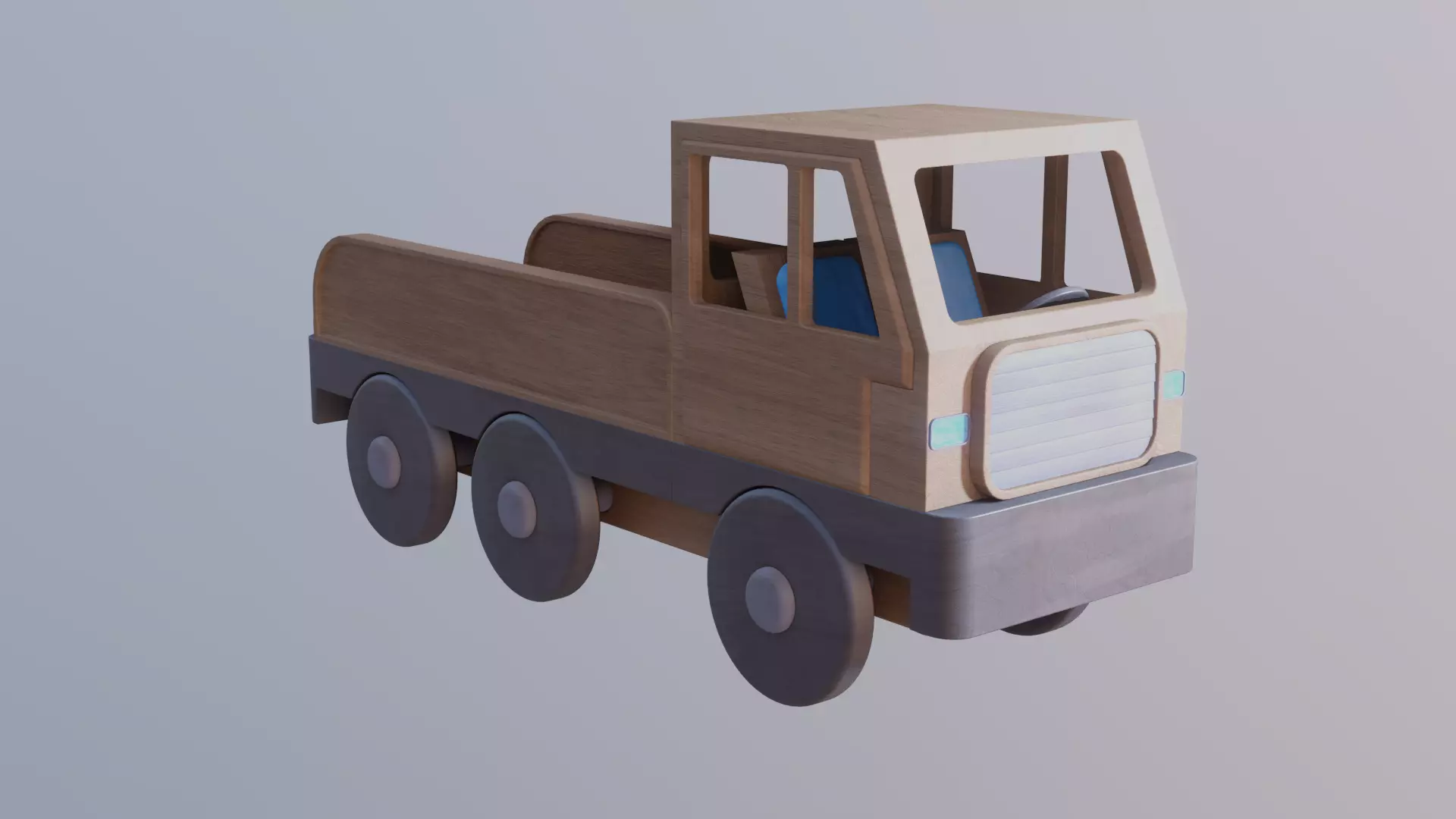 WOODEN TOY TRUCK - RogueFilmProductions Low-poly 3D model_0