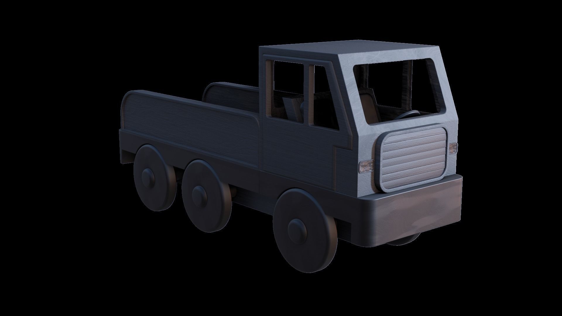 WOODEN TOY TRUCK - RogueFilmProductions Low-poly 3D model_9