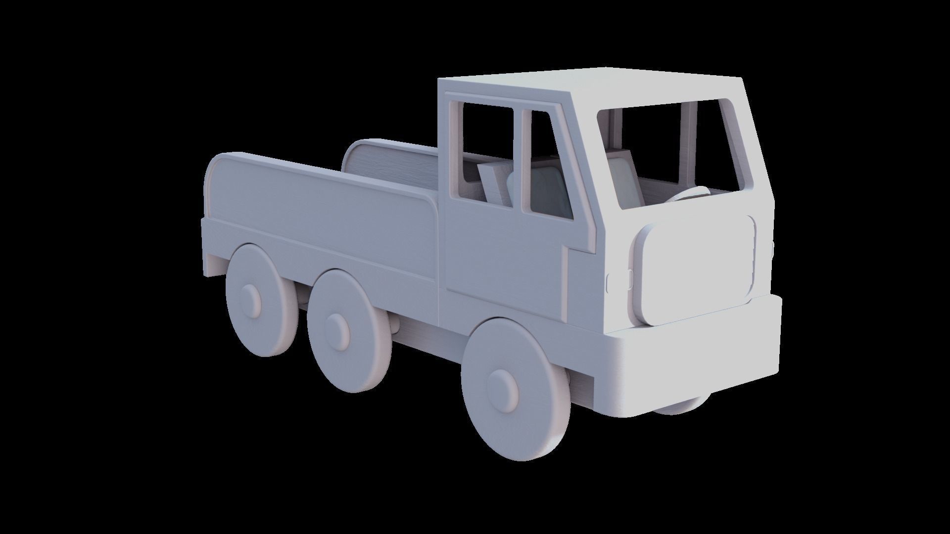 WOODEN TOY TRUCK - RogueFilmProductions Low-poly 3D model_10