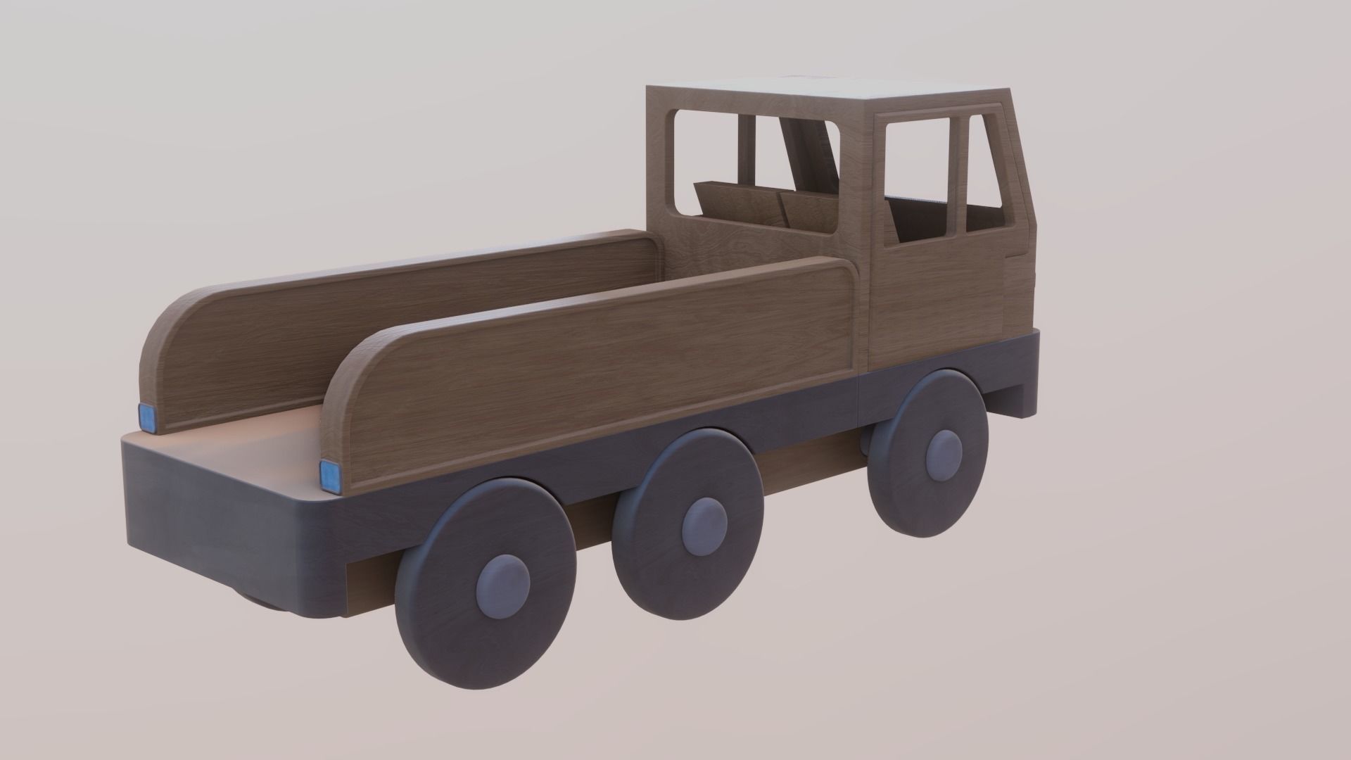 WOODEN TOY TRUCK - RogueFilmProductions Low-poly 3D model_6