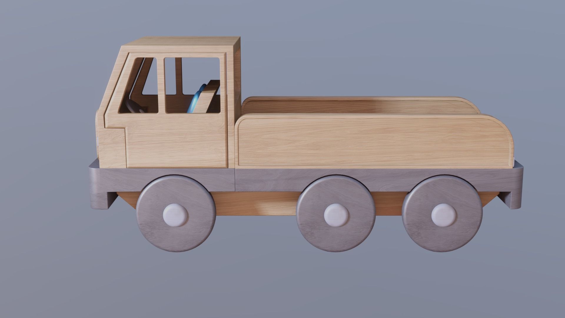WOODEN TOY TRUCK - RogueFilmProductions Low-poly 3D model_3