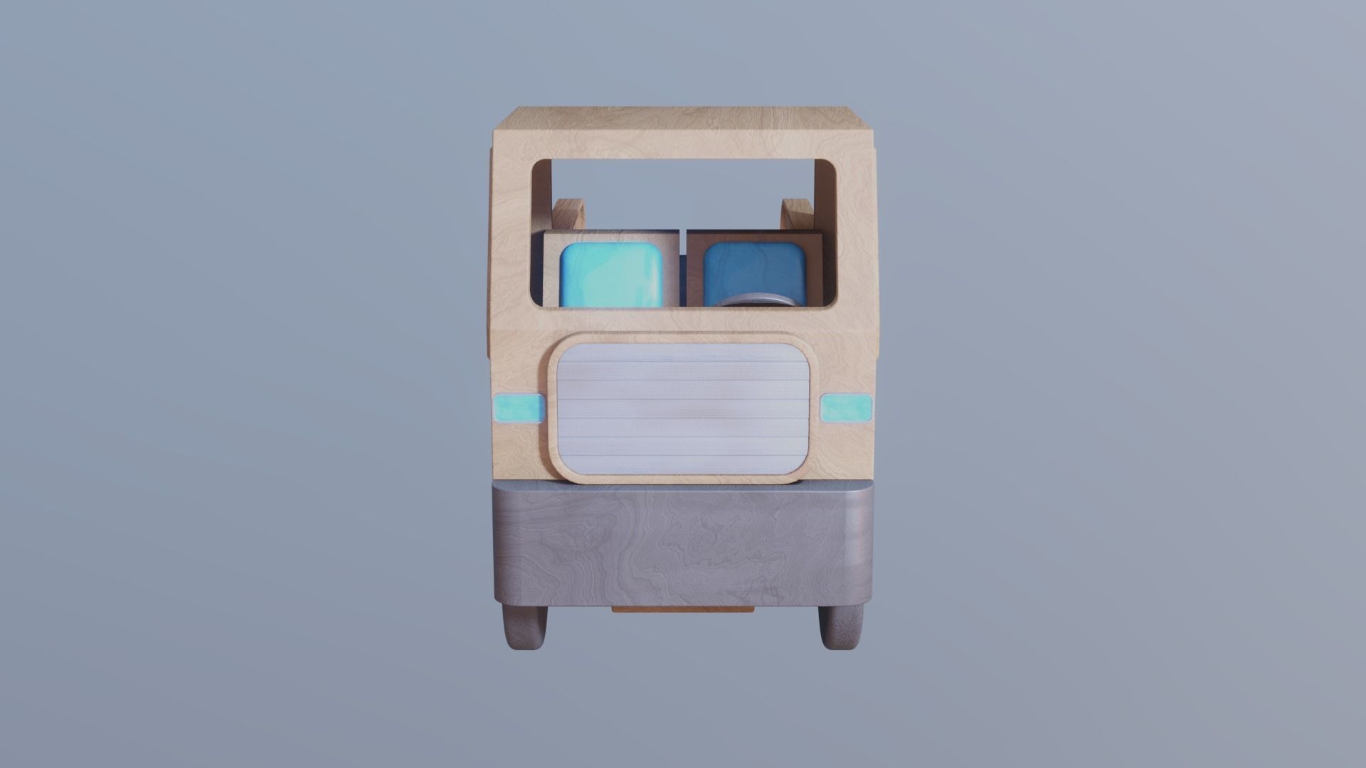 WOODEN TOY TRUCK - RogueFilmProductions Low-poly 3D model_1