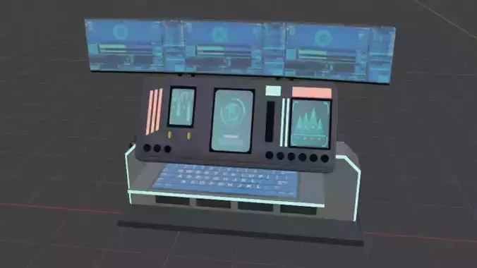 Sci-Fi Computer - Game Ready Low-poly 3D model