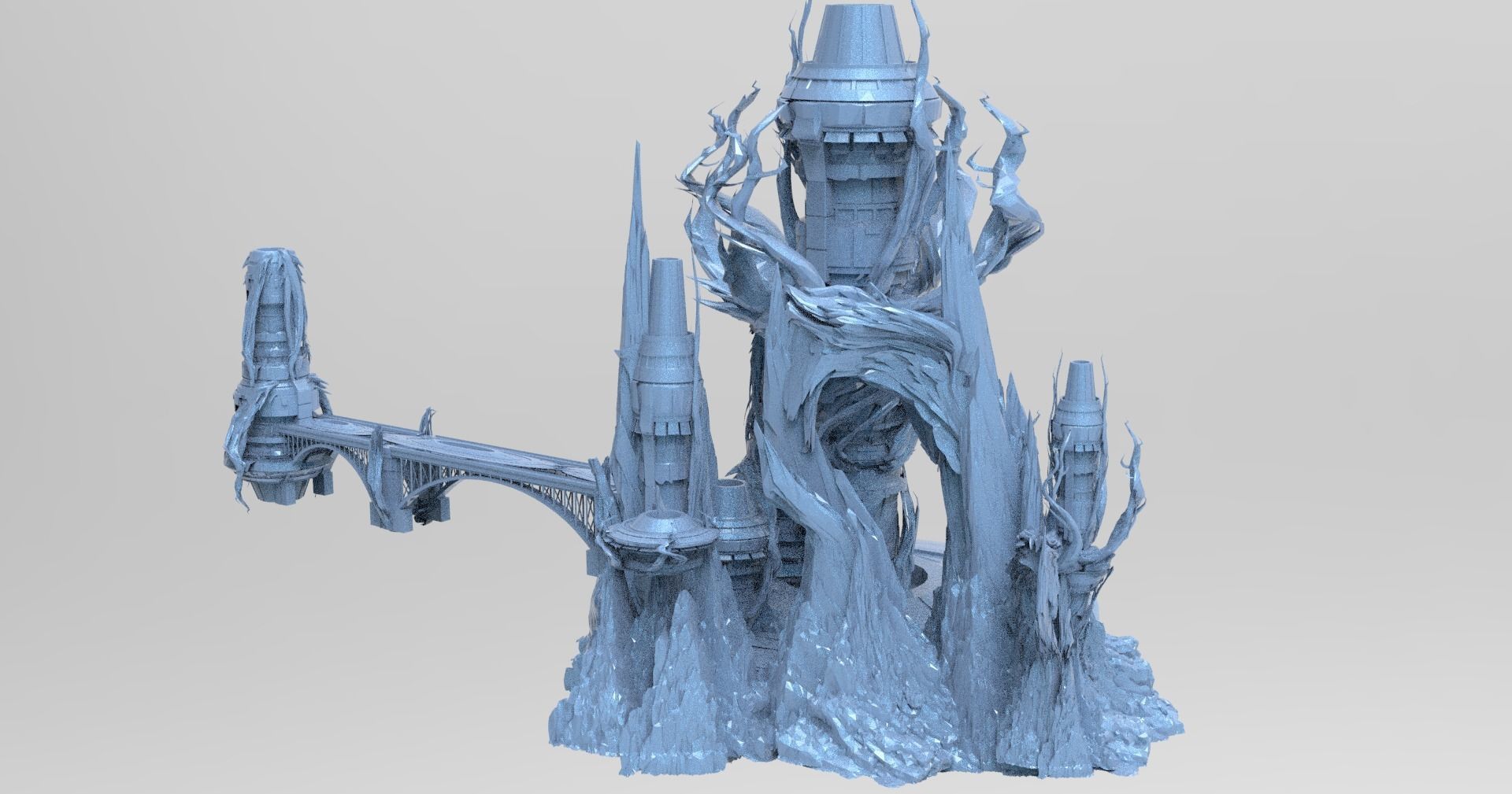 Great tree raised swamp rocks 3D Low-poly 3D model_1