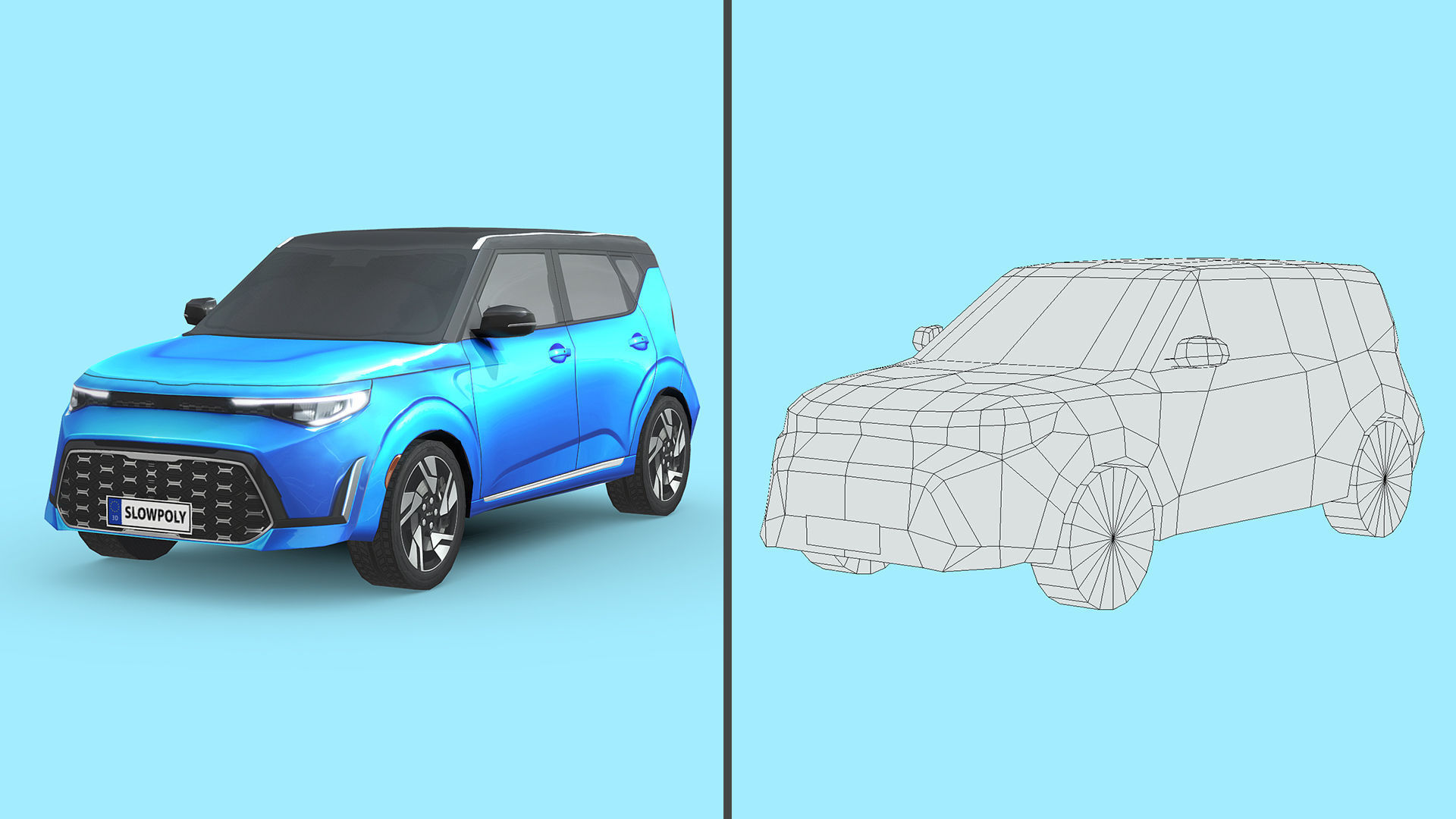 Low-Poly Car Pack 006 - City Cruiser 3D Model Collection_5