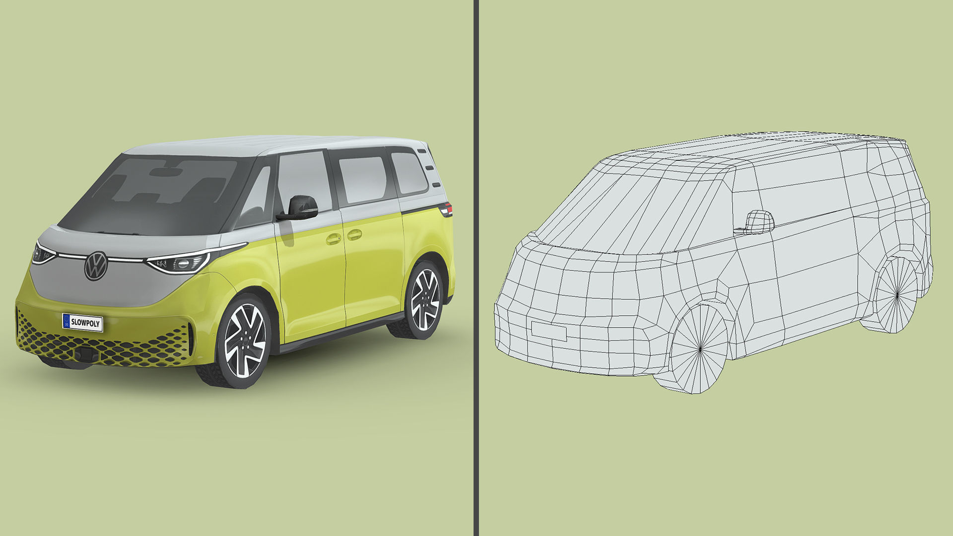 Low-Poly Car Pack 009 - Versatile Vans 3D Model Collection_7