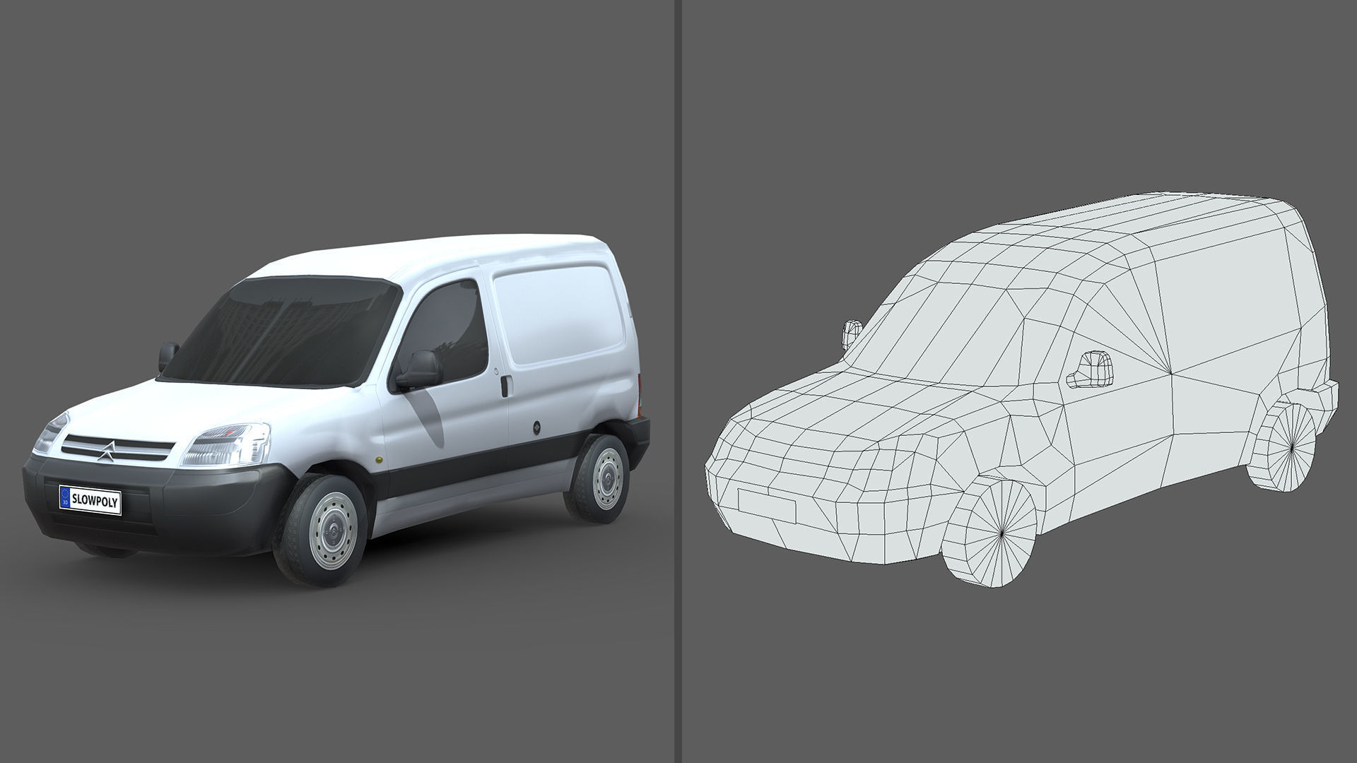 Low-Poly Car Pack 009 - Versatile Vans 3D Model Collection_3