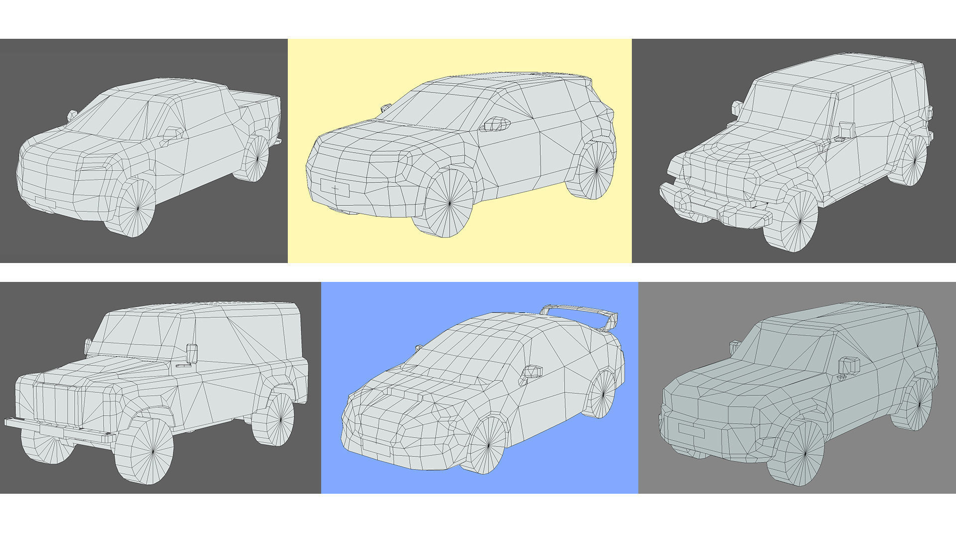 Low-Poly Car Pack 010 - Off-Road Icon 3D Model Collection_2
