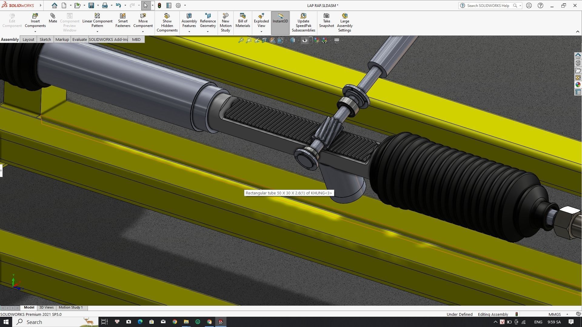  Electronic power steering system 3D model_2