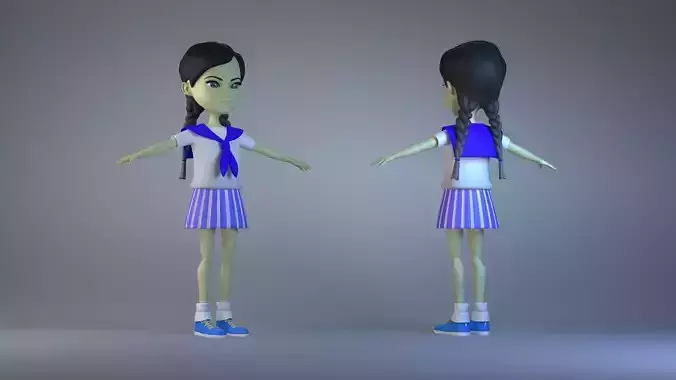 Toon sister student Cartoon Beauty Girl 