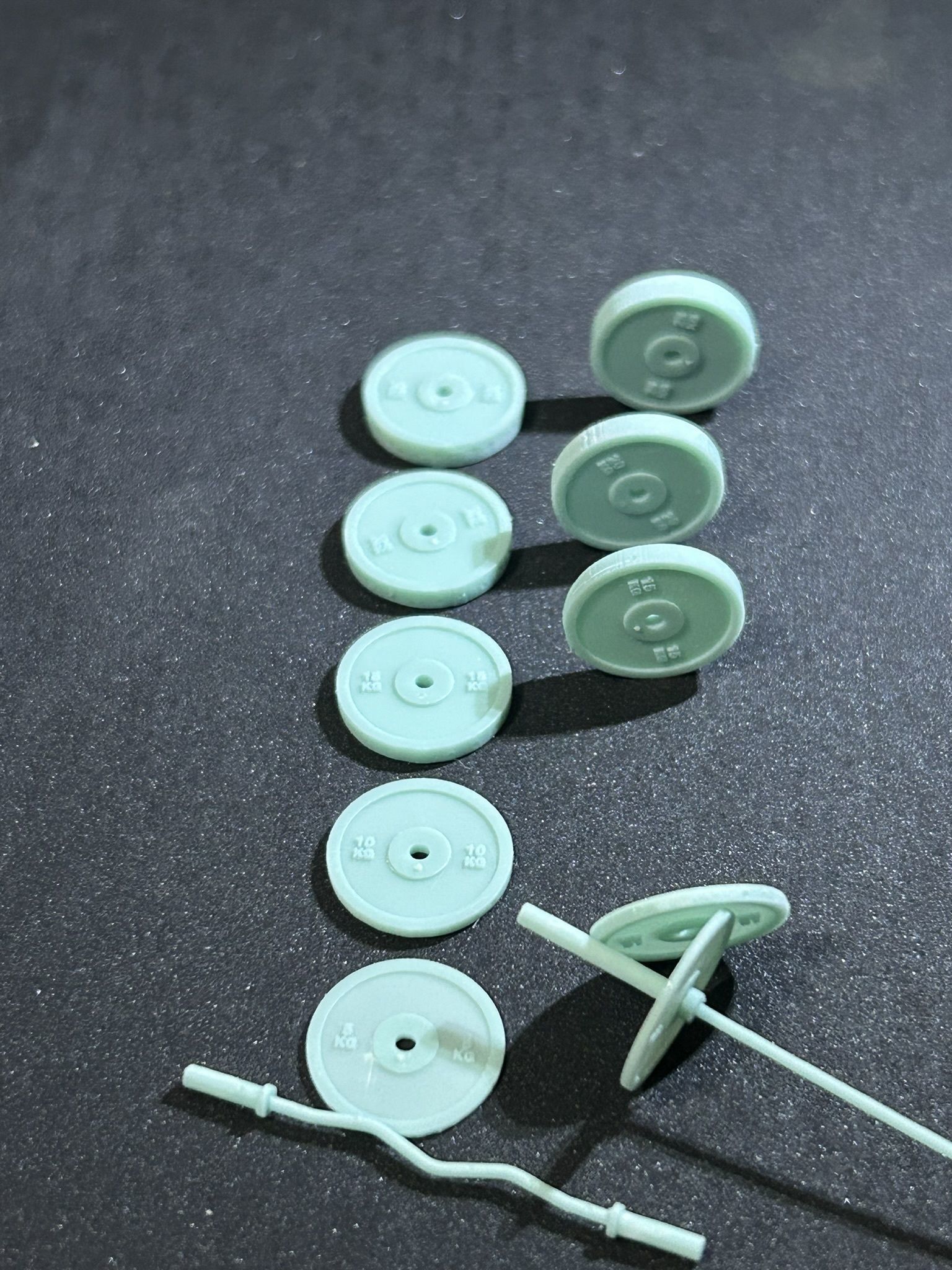 Weightlift olympic barbell EZbar olympic plates 3D print model_4