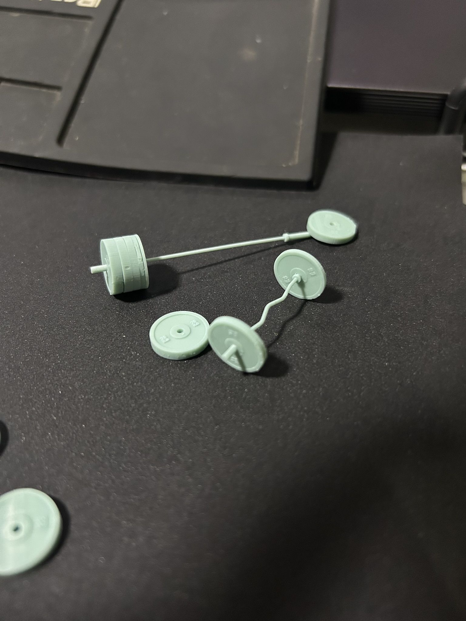 Weightlift olympic barbell EZbar olympic plates 3D print model_3