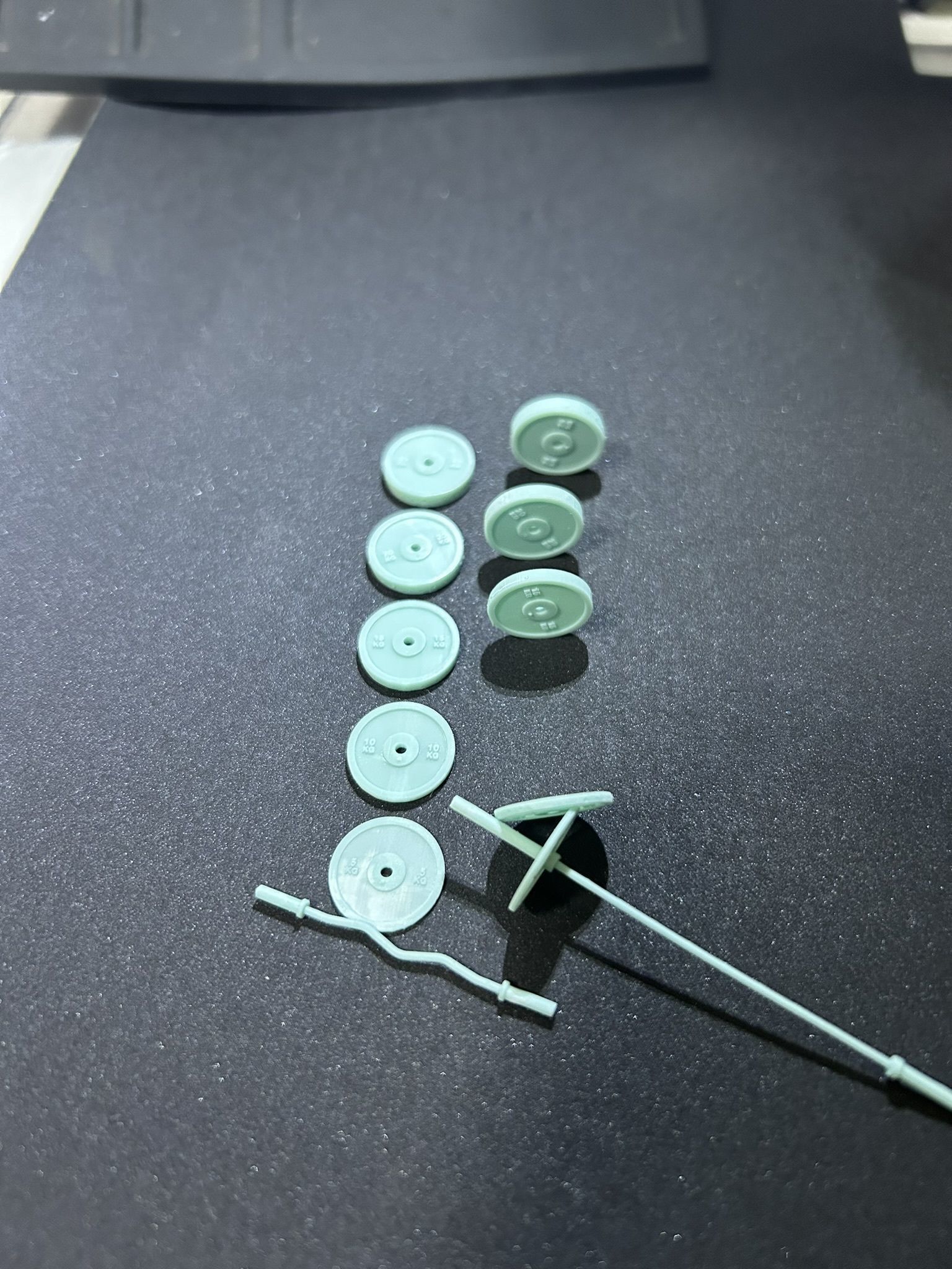 Weightlift olympic barbell EZbar olympic plates 3D print model_6