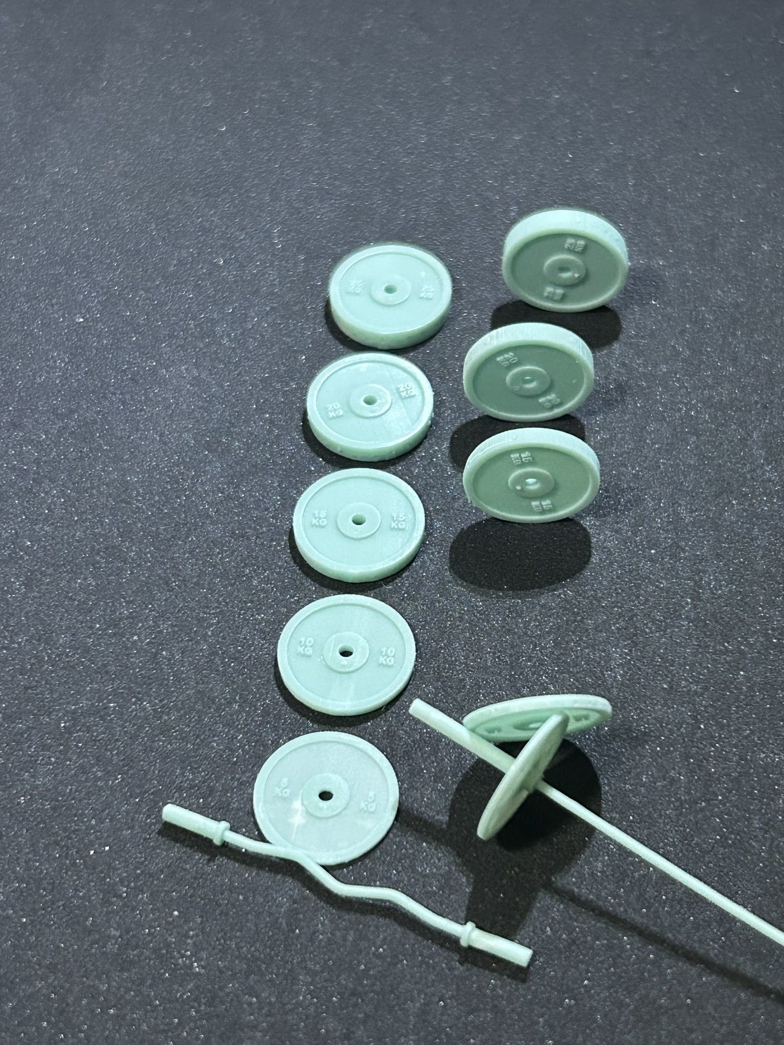 Weightlift olympic barbell EZbar olympic plates 3D print model_7