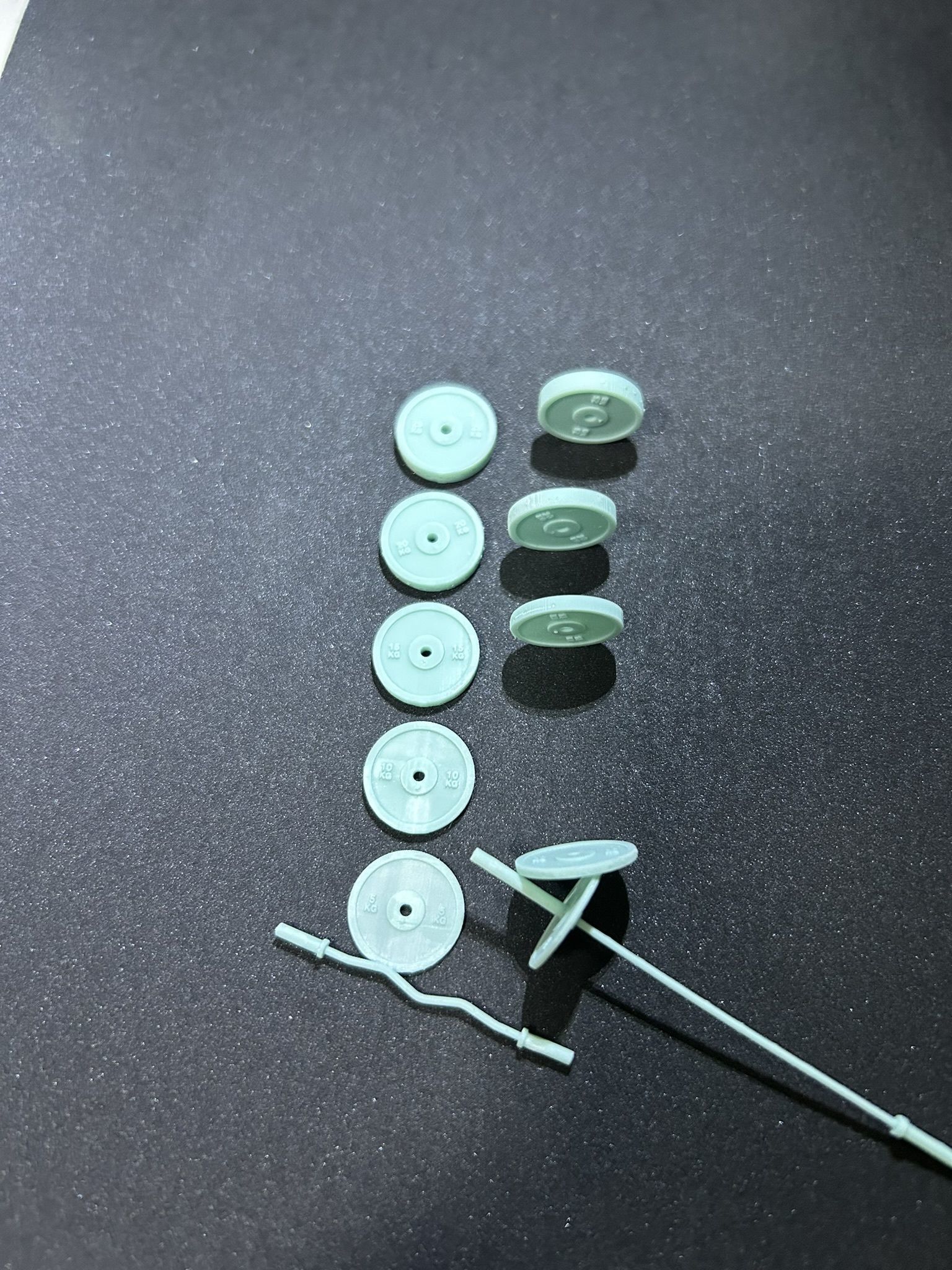 Weightlift olympic barbell EZbar olympic plates 3D print model_5