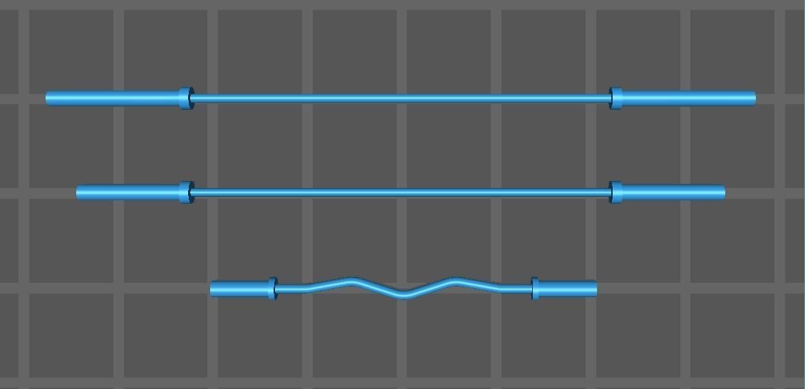 Weightlift olympic barbell EZbar olympic plates 3D print model_1