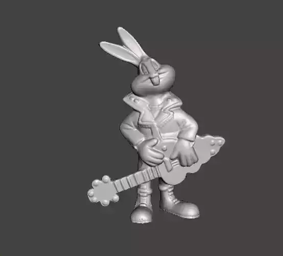 LOONEY TUNES ROCK BAND BUGS BUNNY PROMOTIONAL FIGURE 90S PVC 3D print model