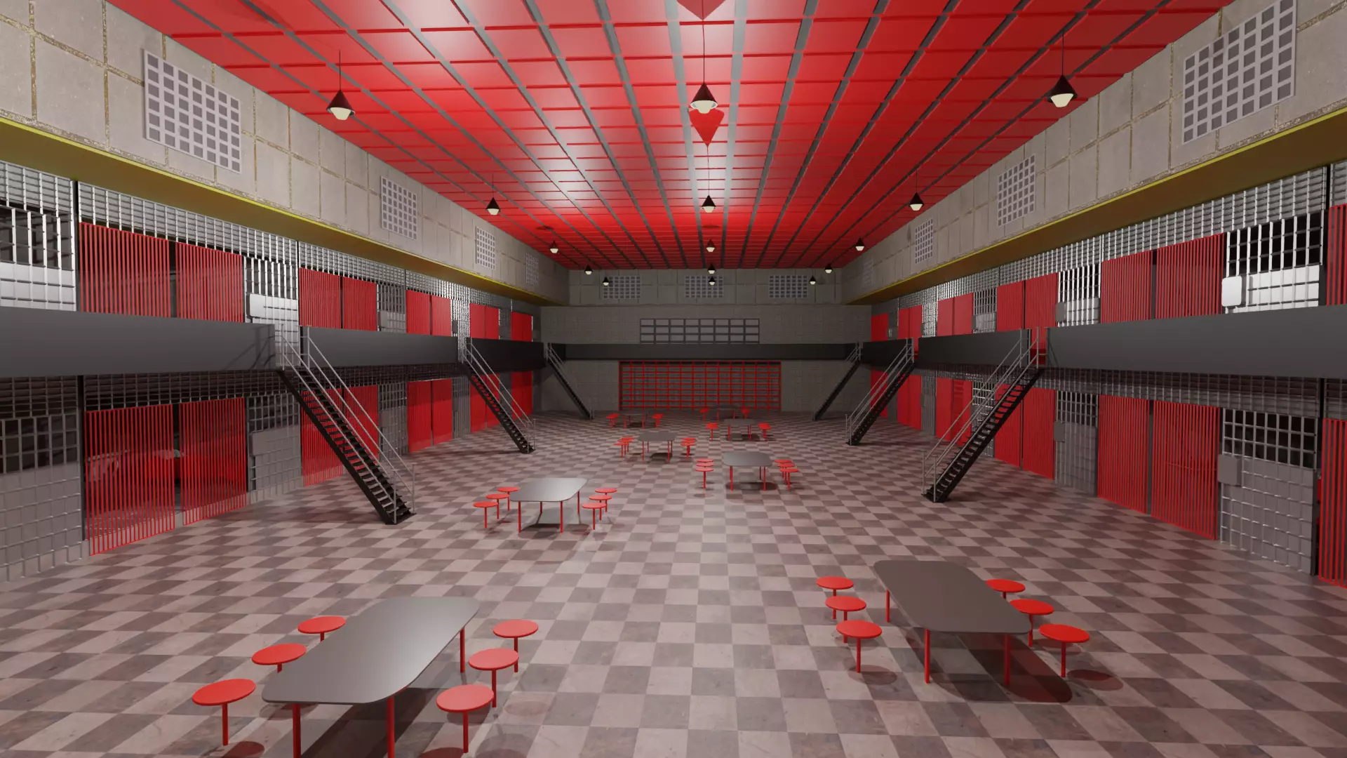 Prison Interior Low-poly 3D model