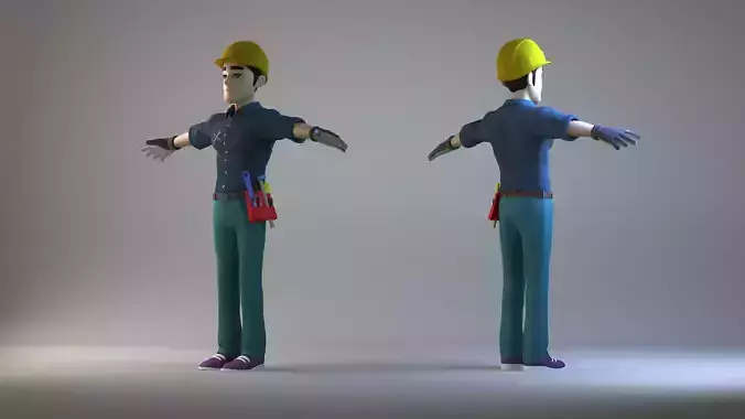 Maintenance man  worker cartoon character man guy repaire