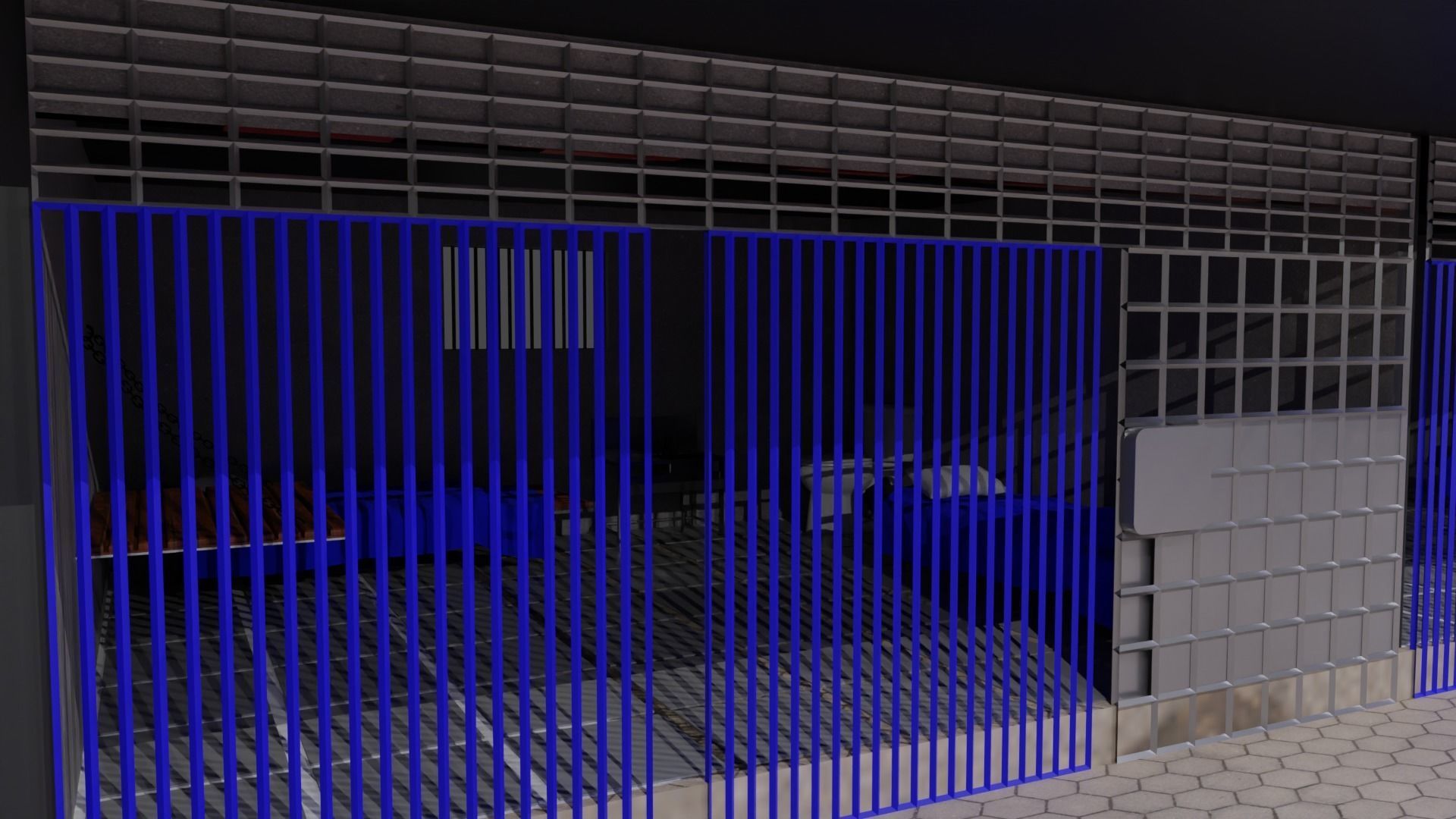 Prison Interior Low-poly 3D model_2