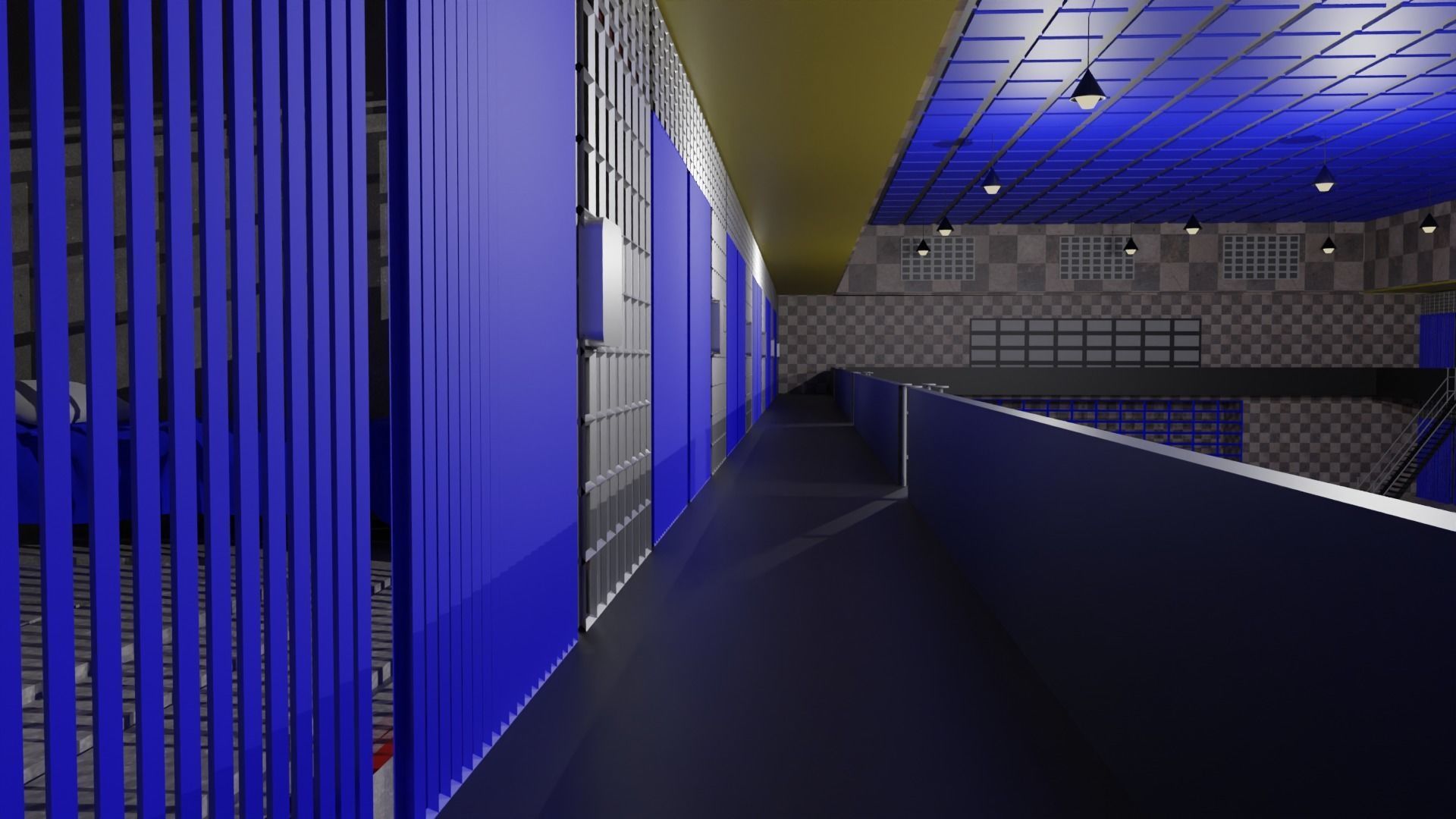 Prison Interior Low-poly 3D model_3