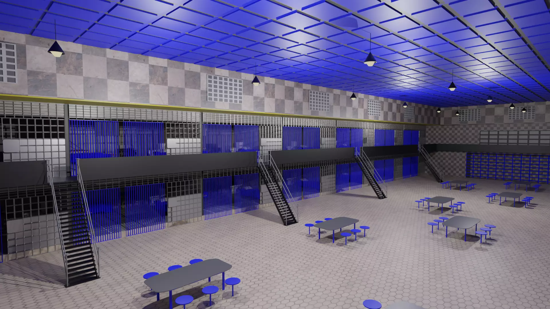 Prison Interior Low-poly 3D model_0