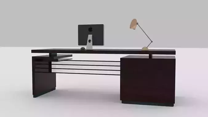 Computer Desk Low-poly 3D model