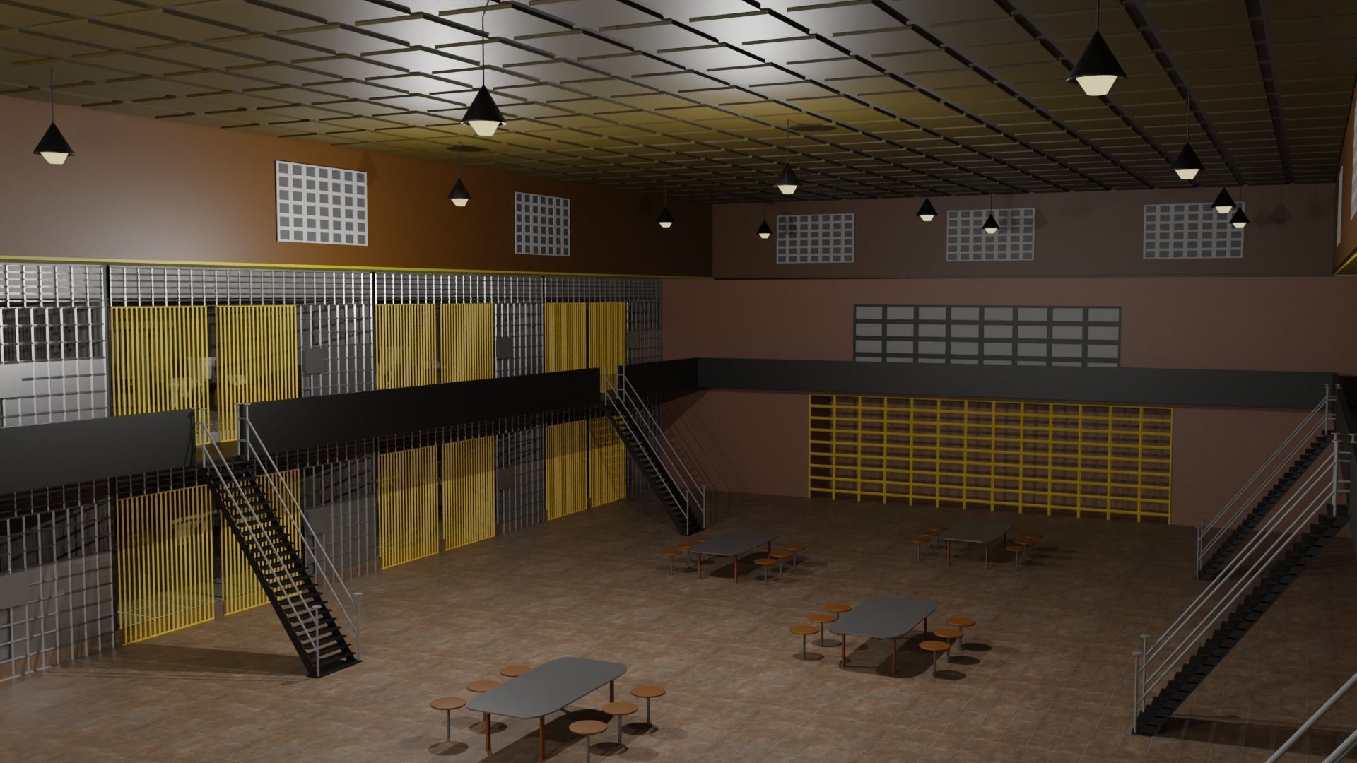 Prison Interior Low-poly 3D model_5