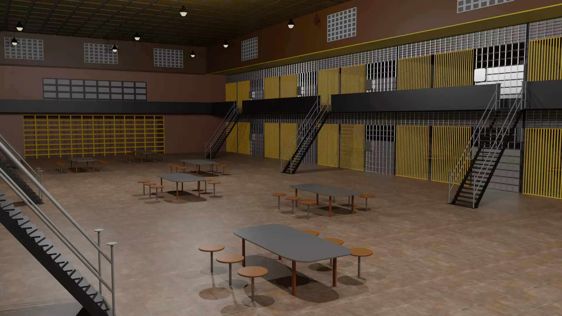 Prison Interior Low-poly 3D model_0