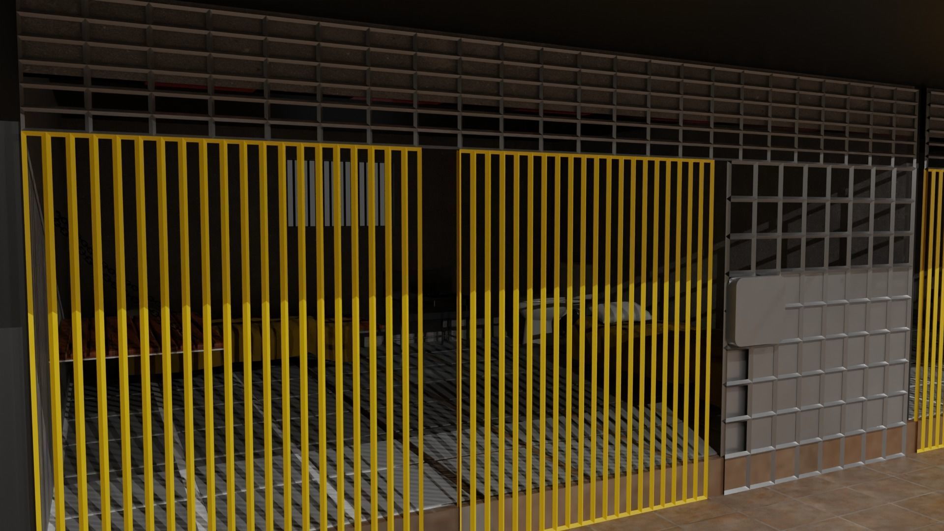 Prison Interior Low-poly 3D model_3