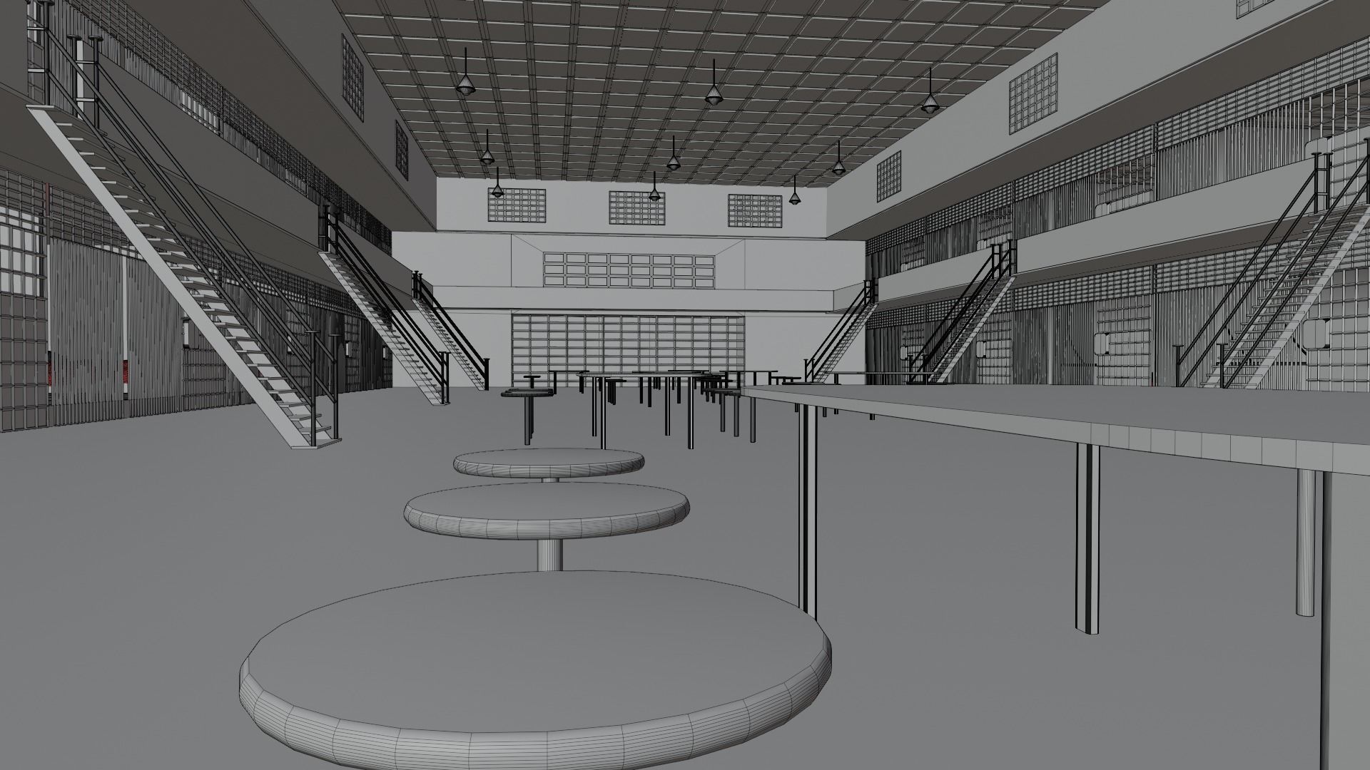 Prison Interior Low-poly 3D model_8