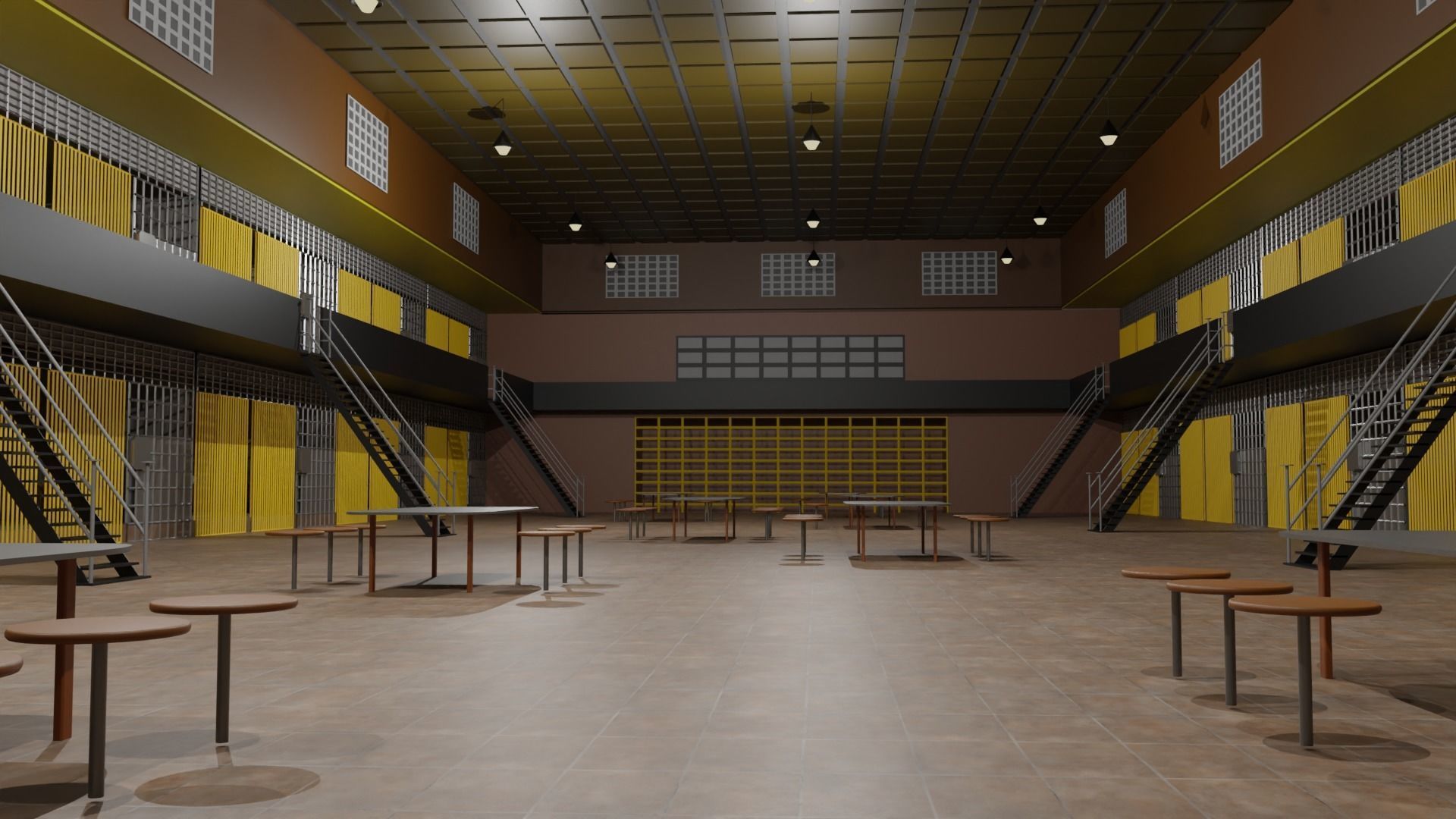 Prison Interior Low-poly 3D model_6