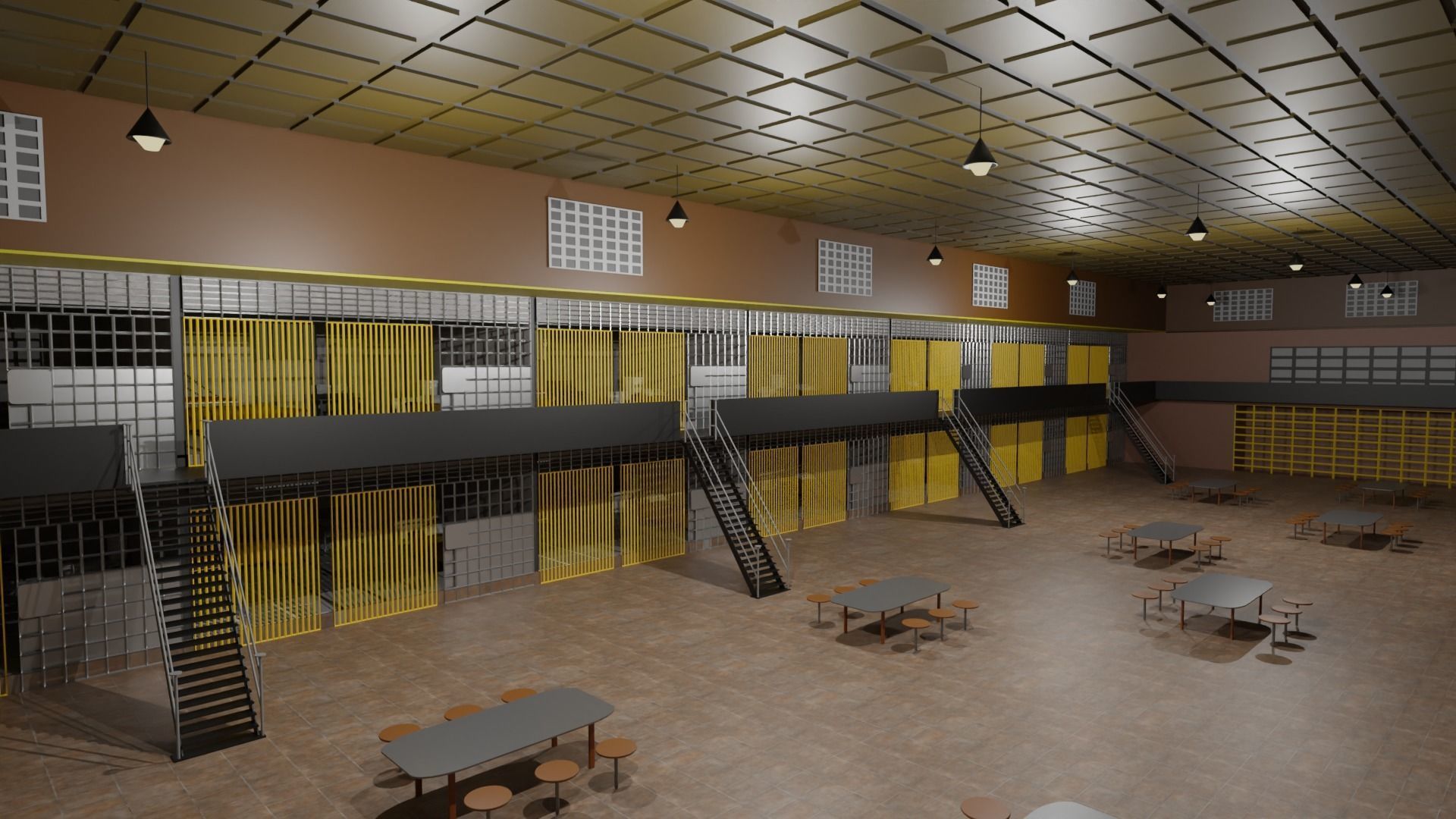 Prison Interior Low-poly 3D model_2