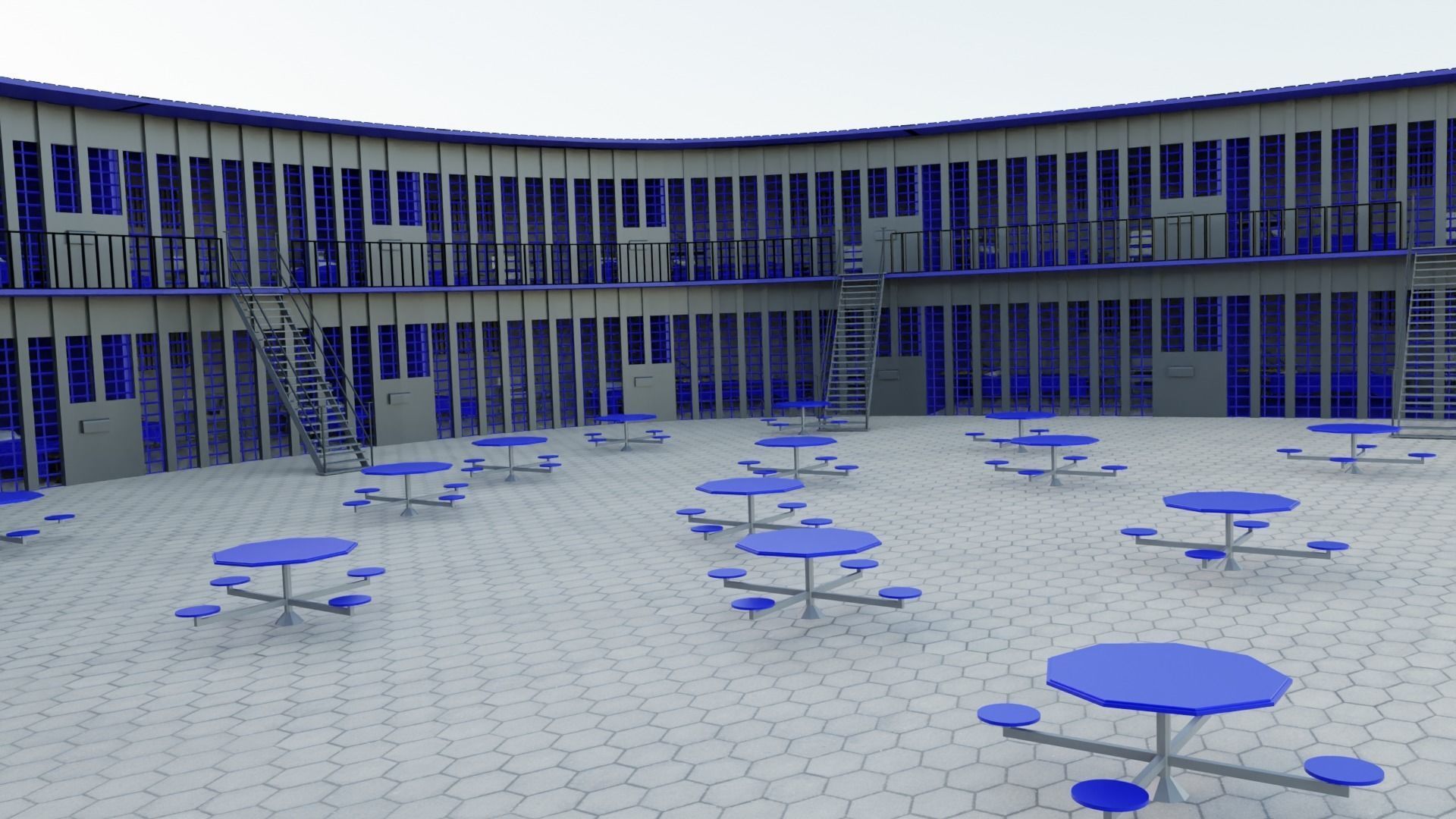 Prison Interior Low-poly 3D model_6