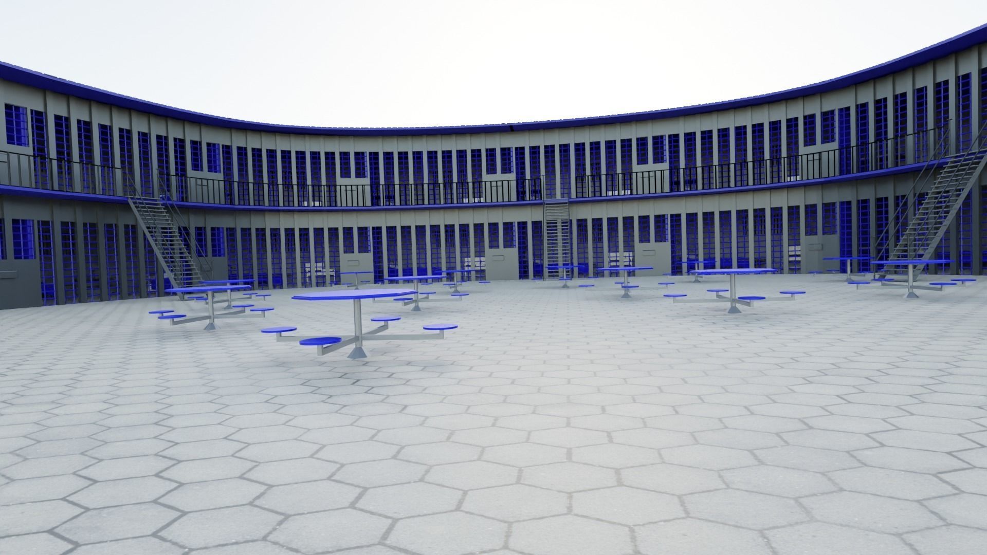 Prison Interior Low-poly 3D model_3