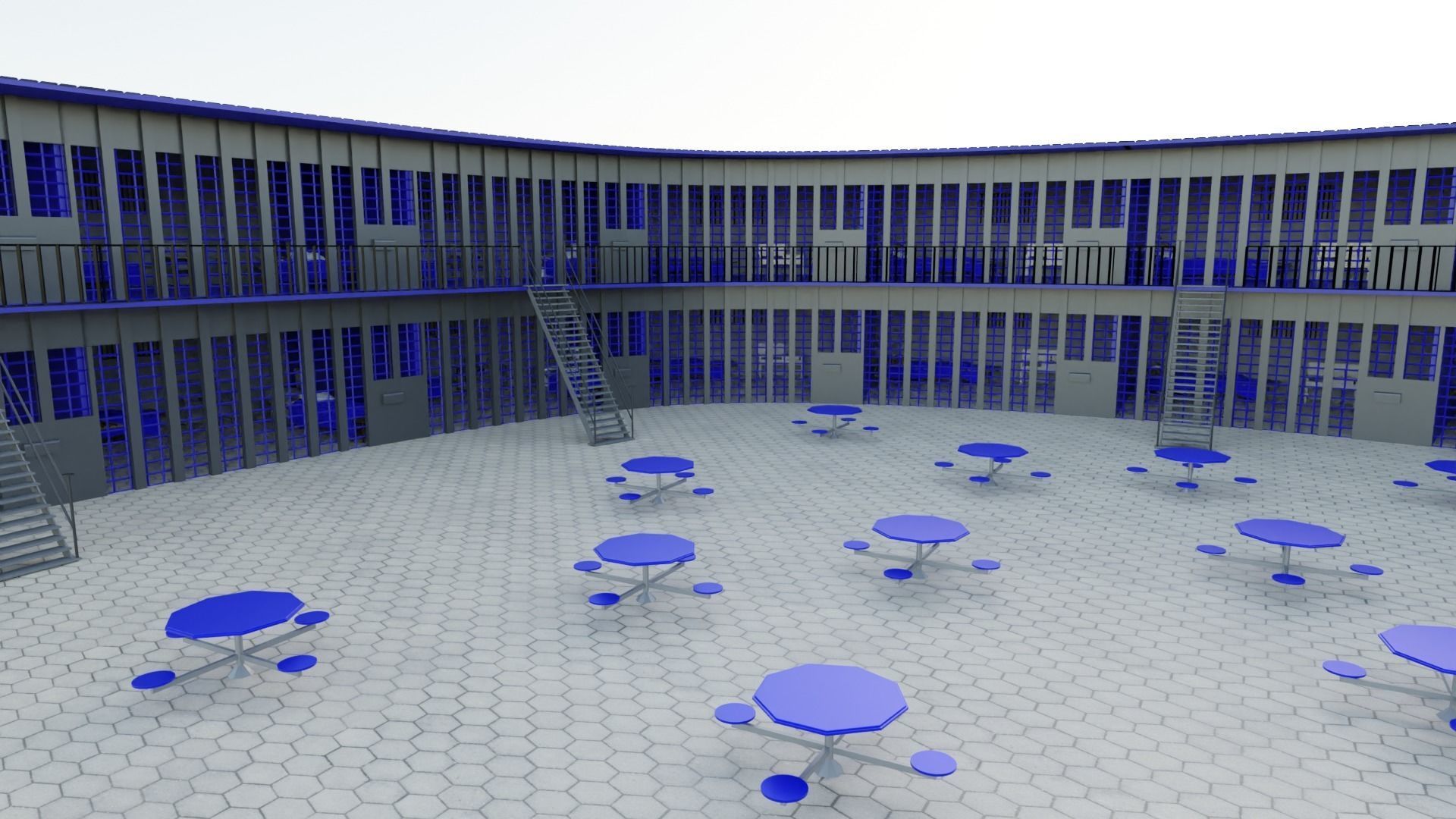 Prison Interior Low-poly 3D model_1