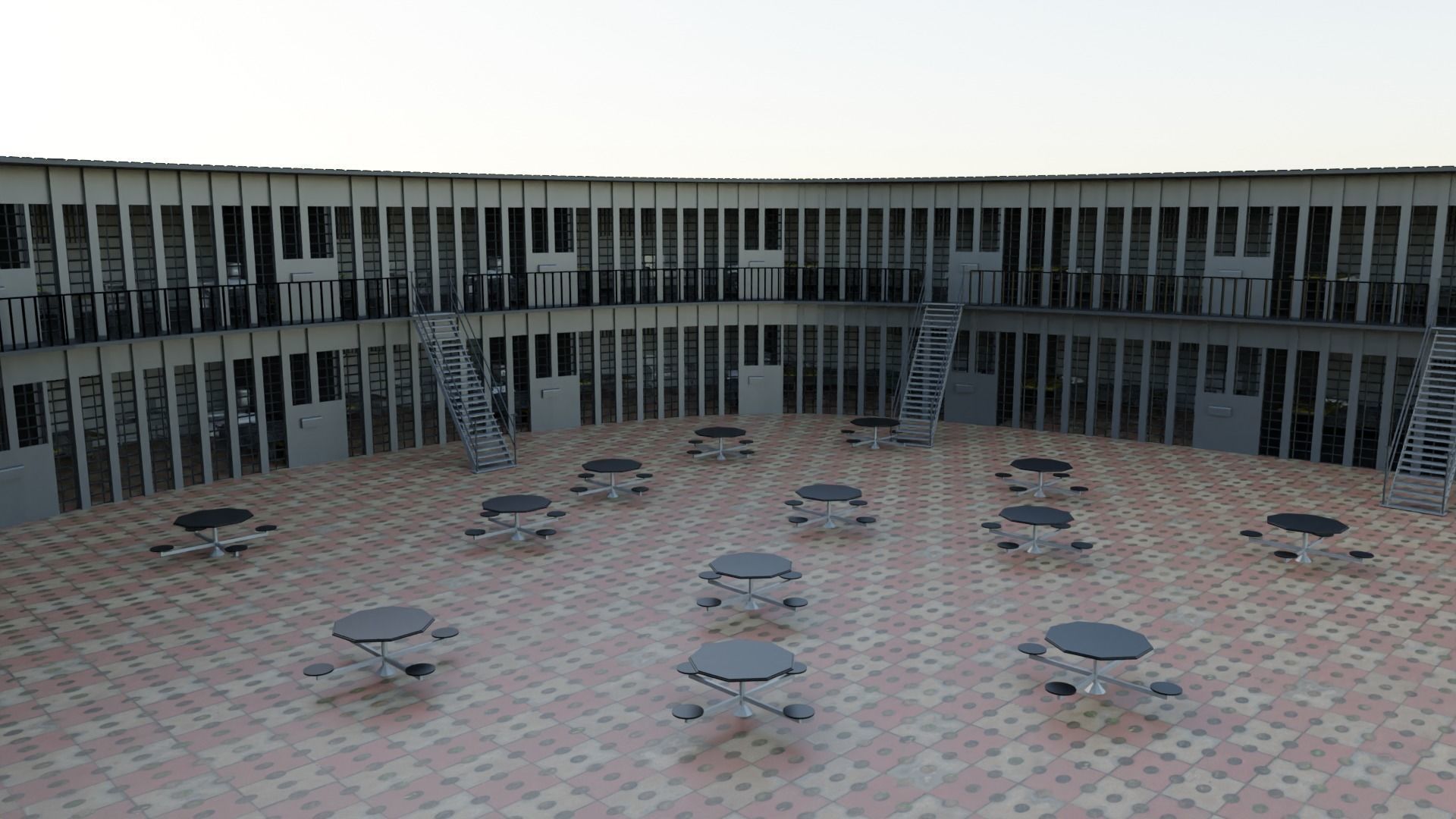 Prison Interior Low-poly 3D model_1