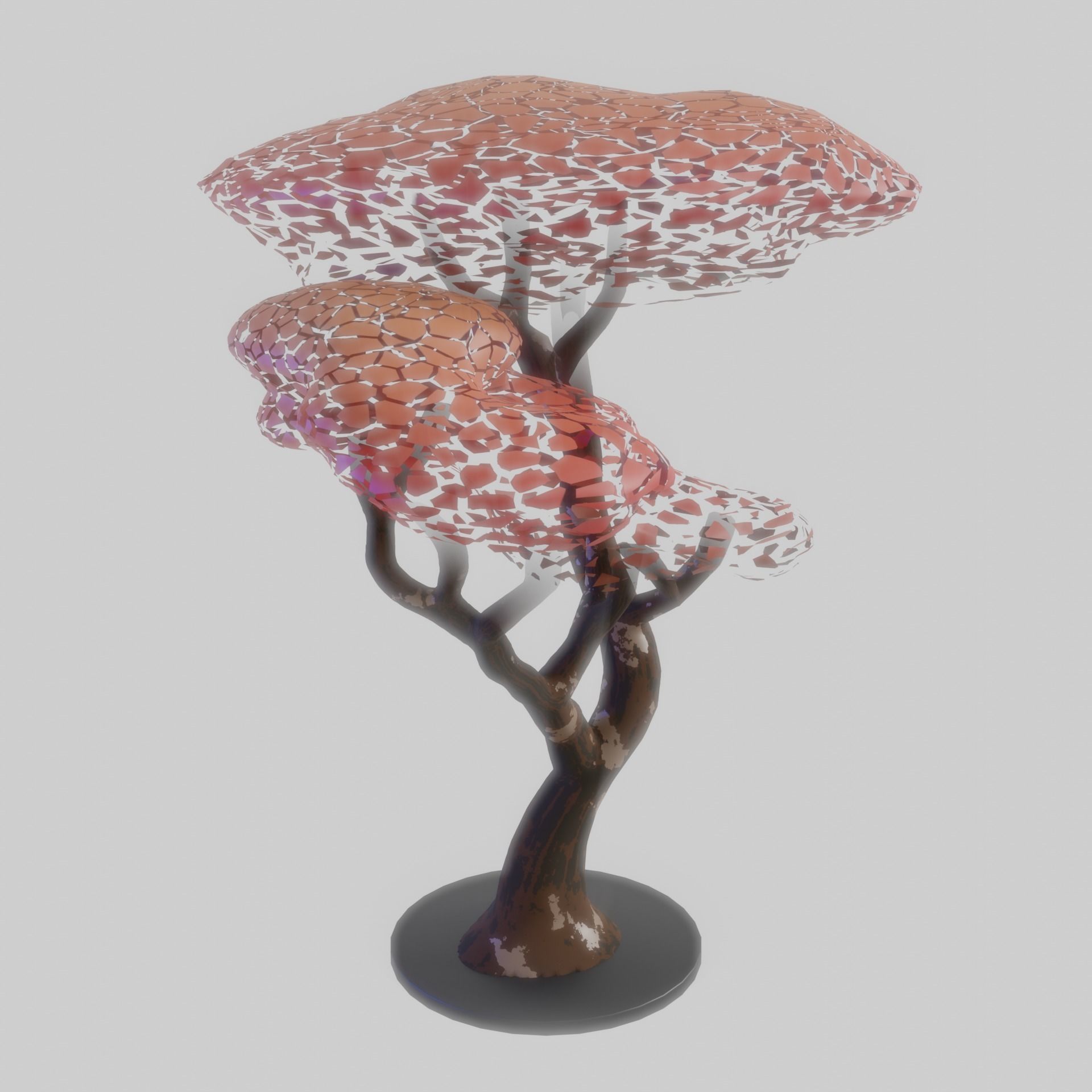 Stylized Japanese Maple Tree Low-poly 3D model_10