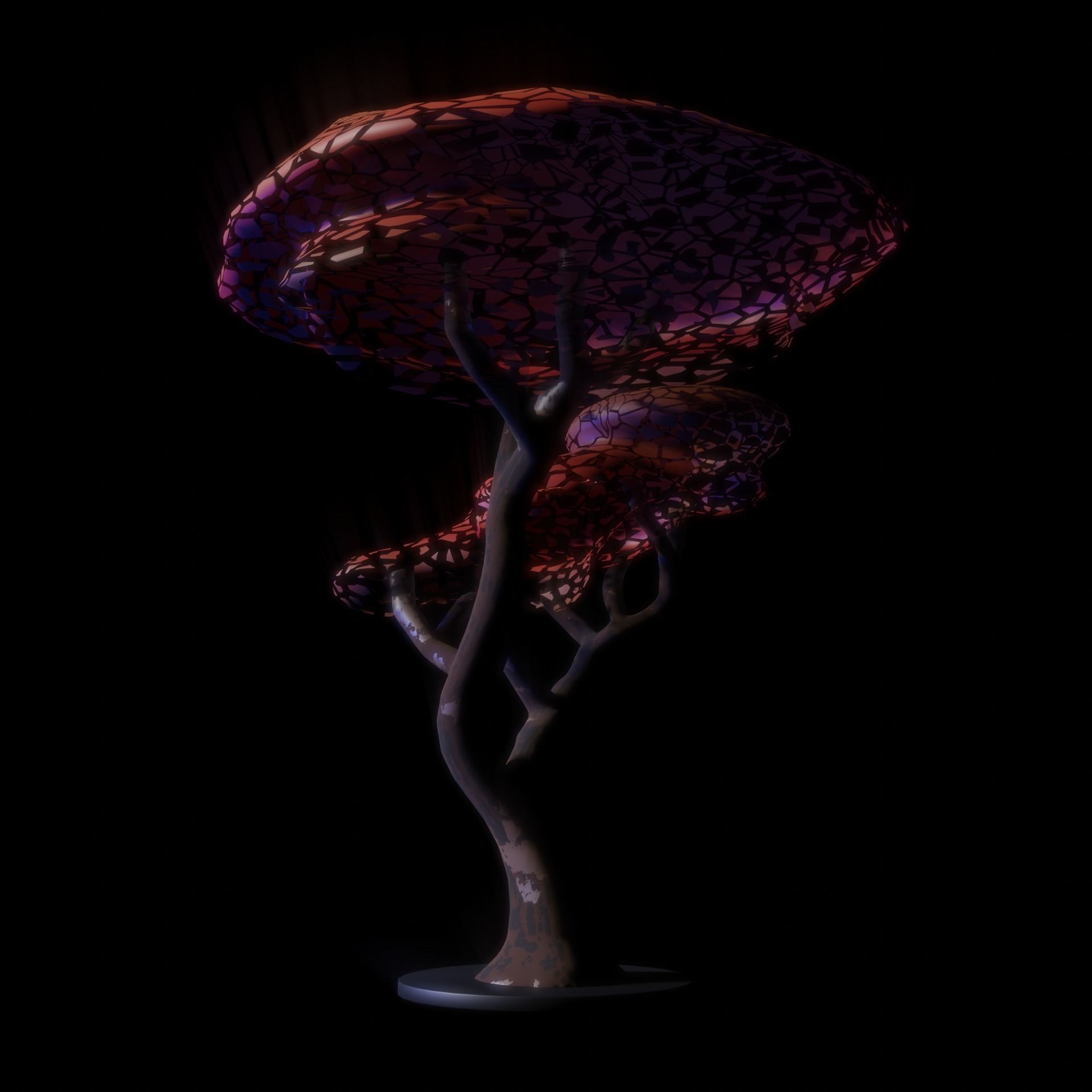 Stylized Japanese Maple Tree Low-poly 3D model_8