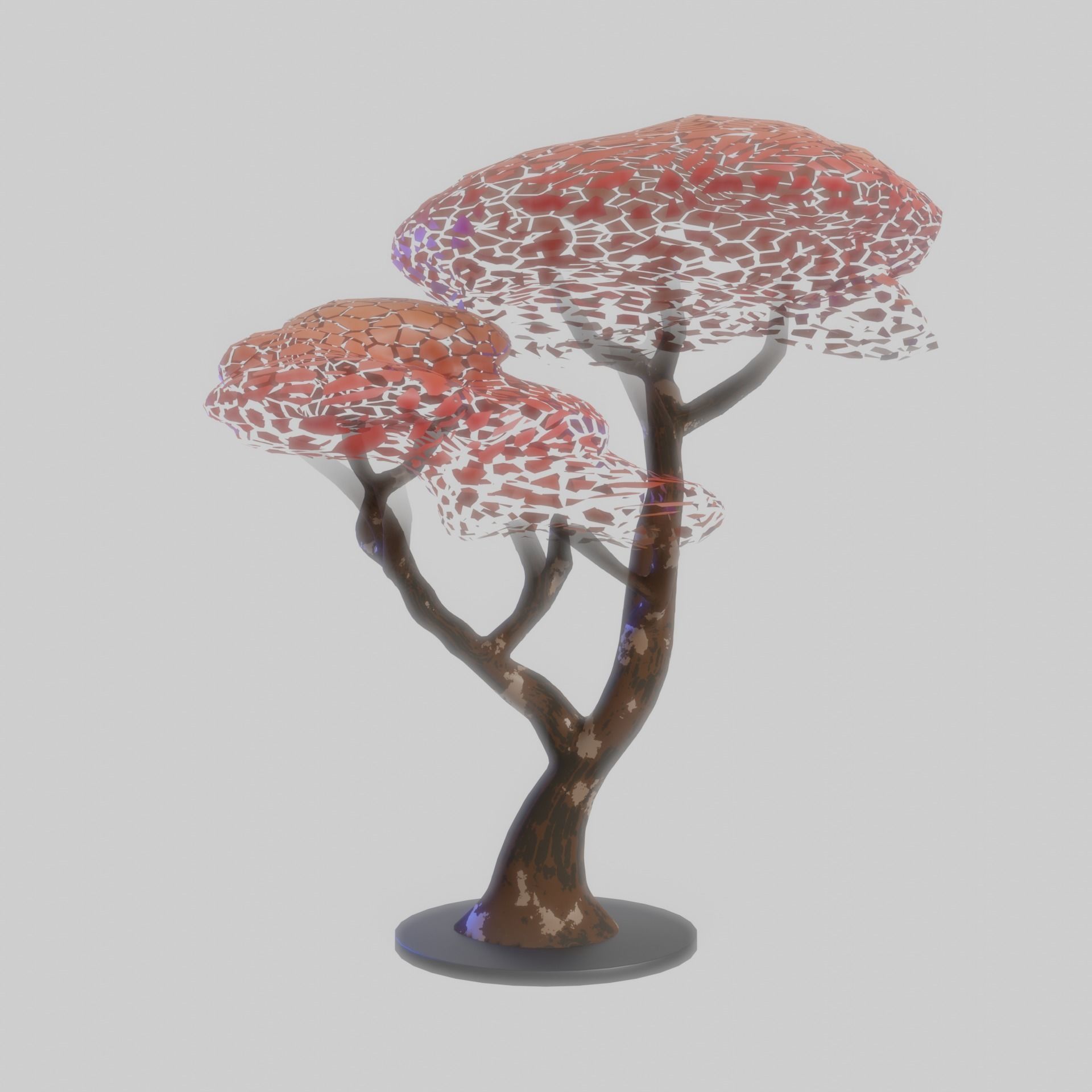 Stylized Japanese Maple Tree Low-poly 3D model_9