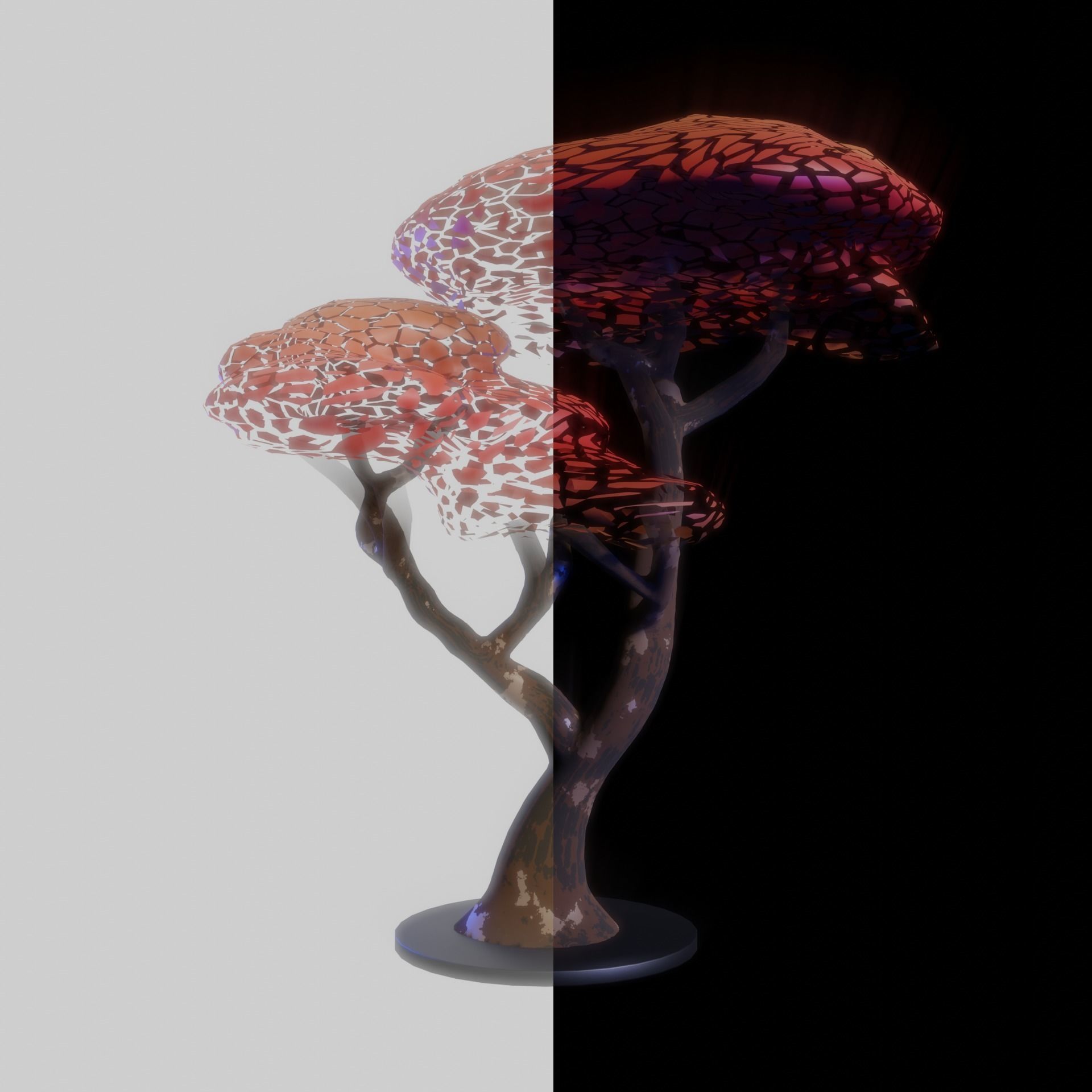 Stylized Japanese Maple Tree Low-poly 3D model_2