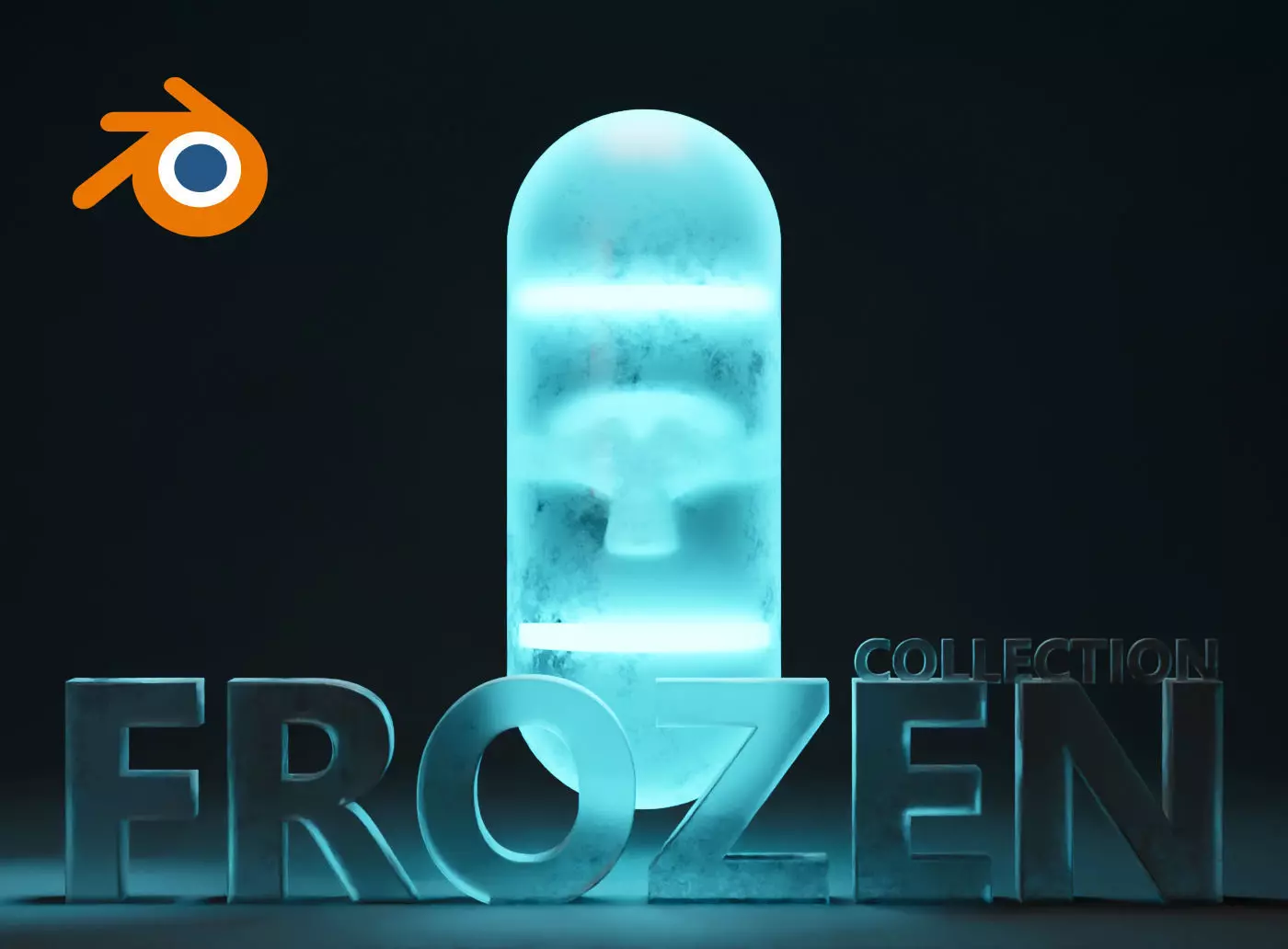 Frozen ice capsule NFT collection template for Blender 3D 3D model