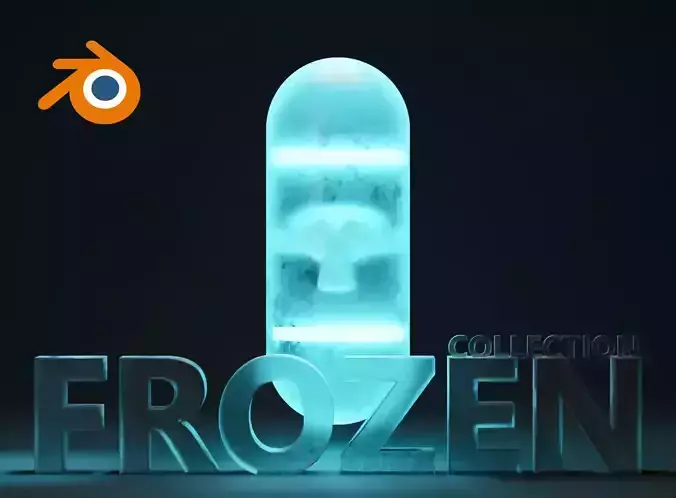 Frozen ice capsule NFT collection template for Blender 3D 3D model