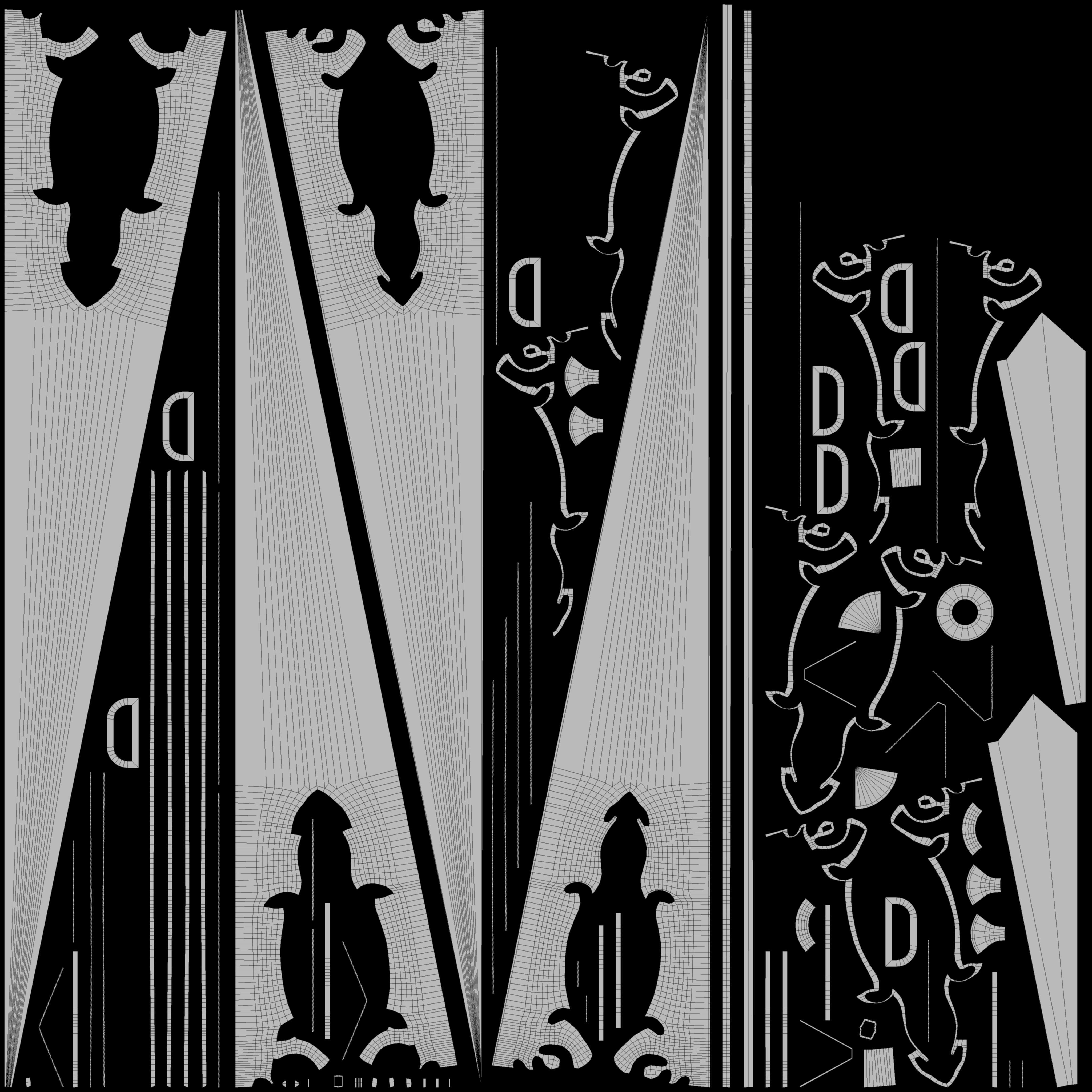 Fantasy Sword 27 With Scabbard 3D Model Low-poly 3D model_13