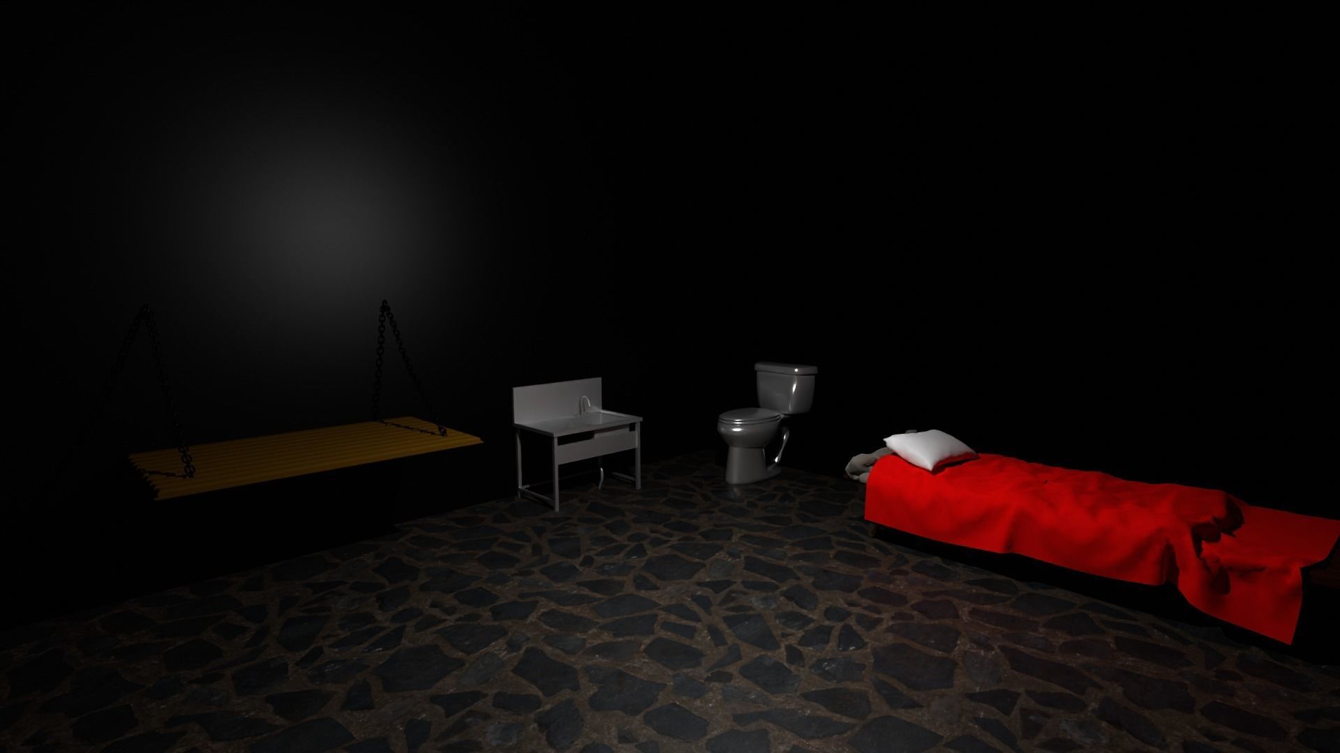 Prison Interior Low-poly 3D model_1