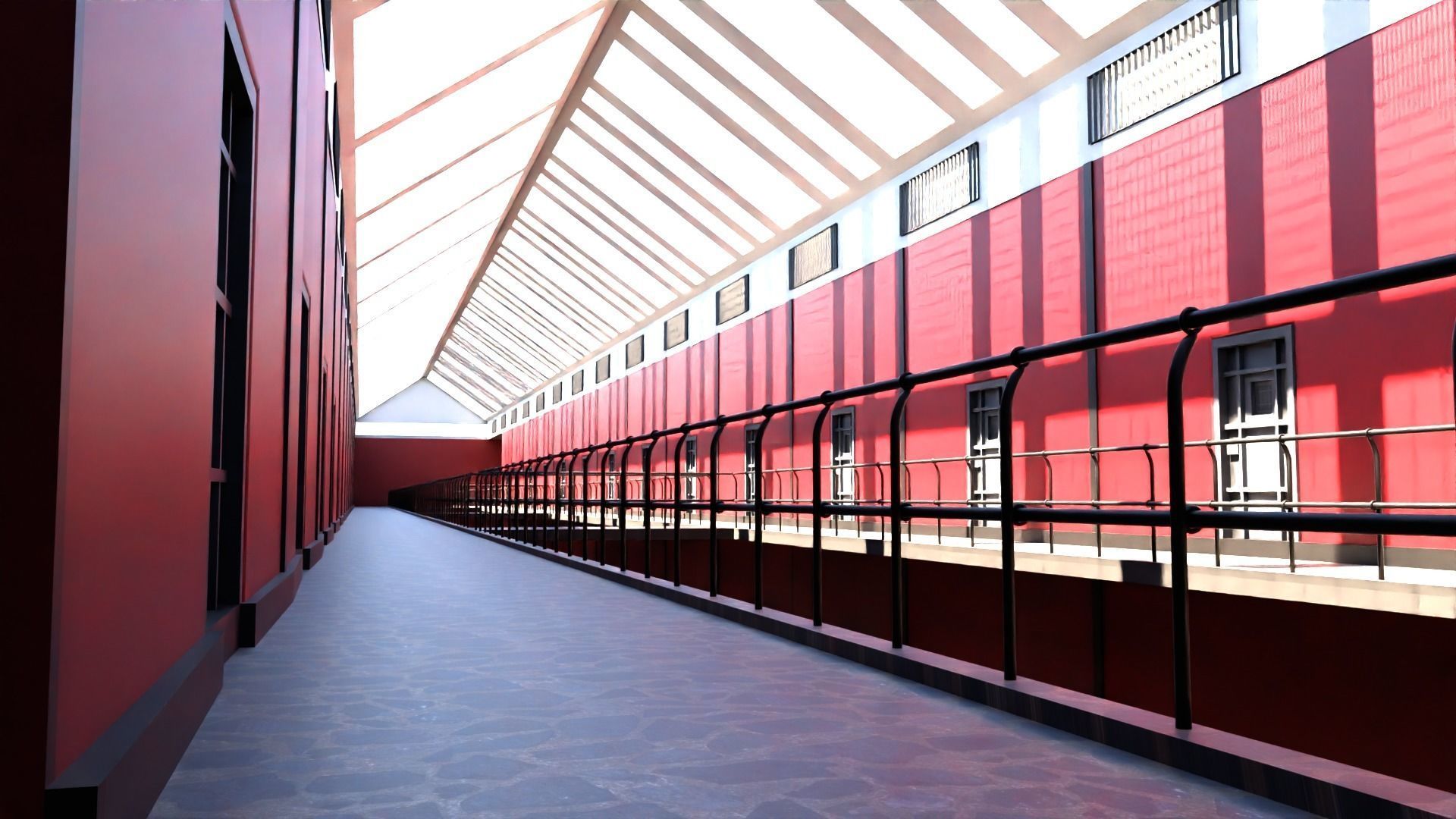 Prison Interior Low-poly 3D model_6