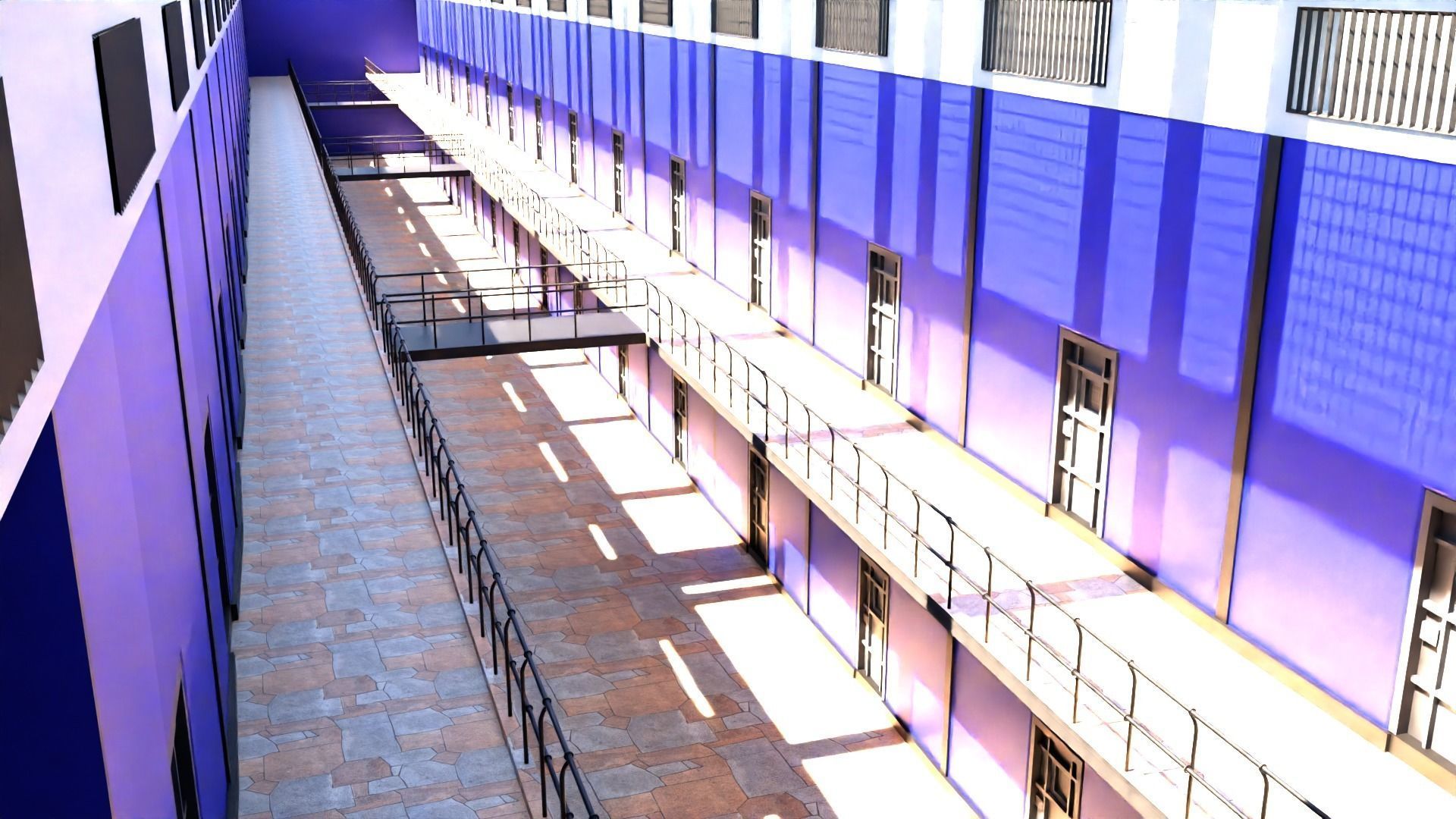 Prison Interior Low-poly 3D model_3