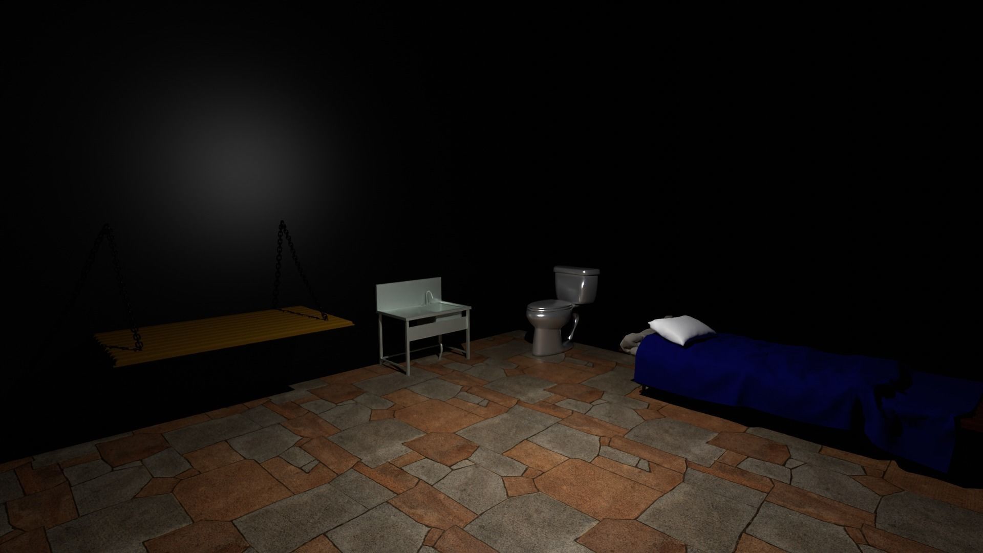 Prison Interior Low-poly 3D model_2